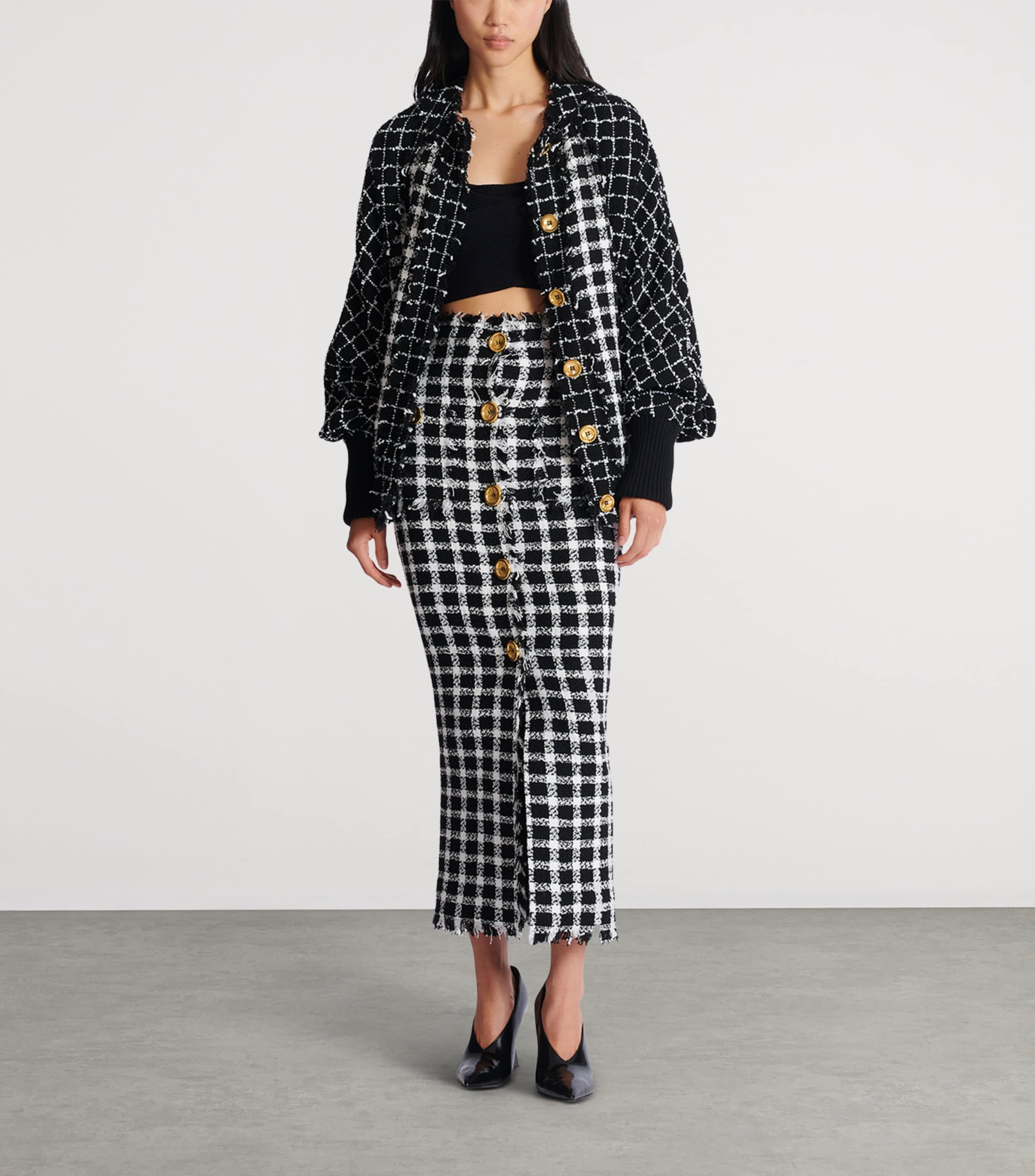 Tweed Bomber Jacket EAB NOIR/BLANC Image 3