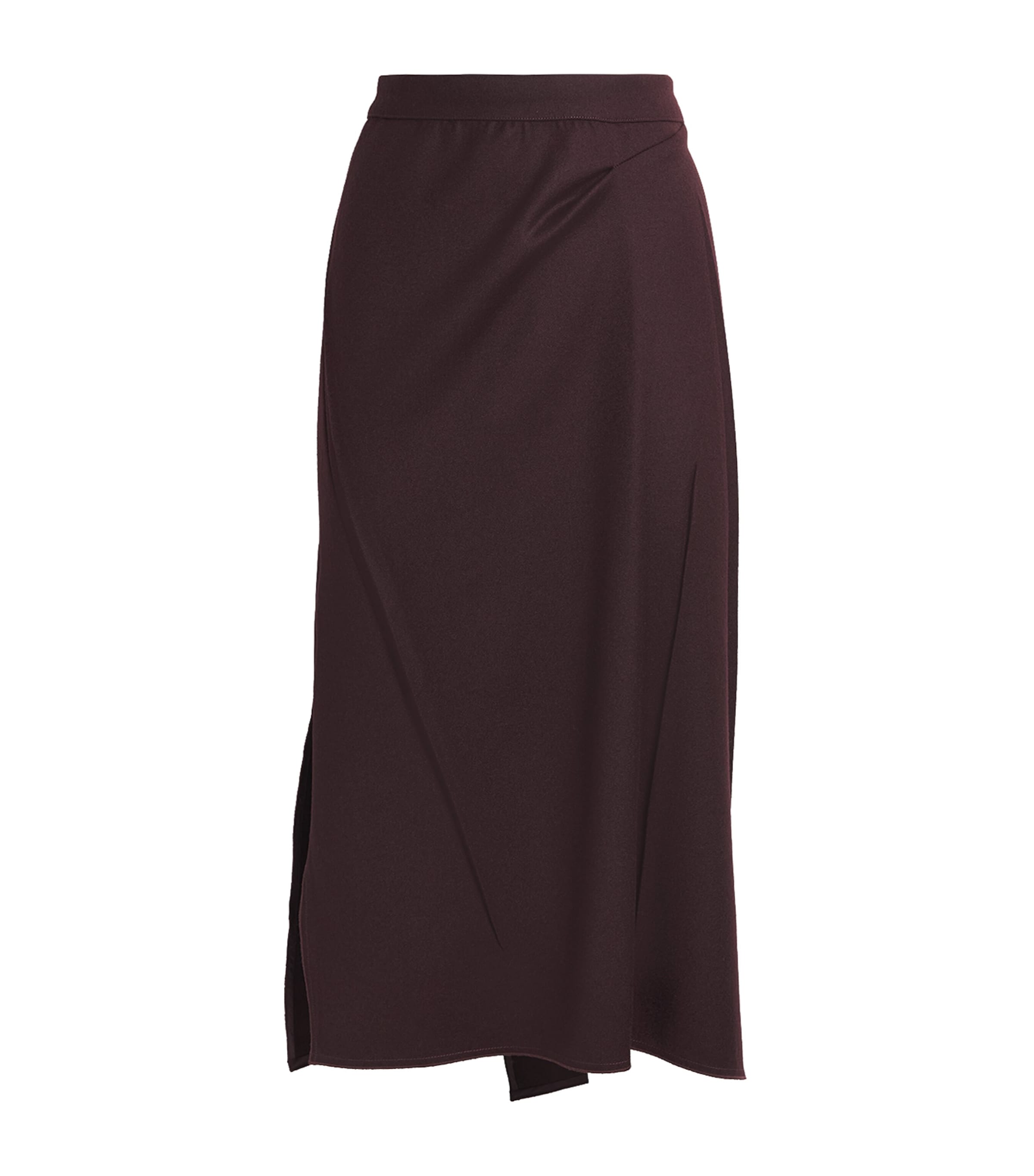 Victoria Beckham Womens Wool Pressed Tailored Midi Skirt Acai Image 1