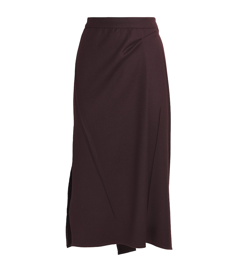 Victoria Beckham Womens Wool Pressed Tailored Midi Skirt Acai Image 1