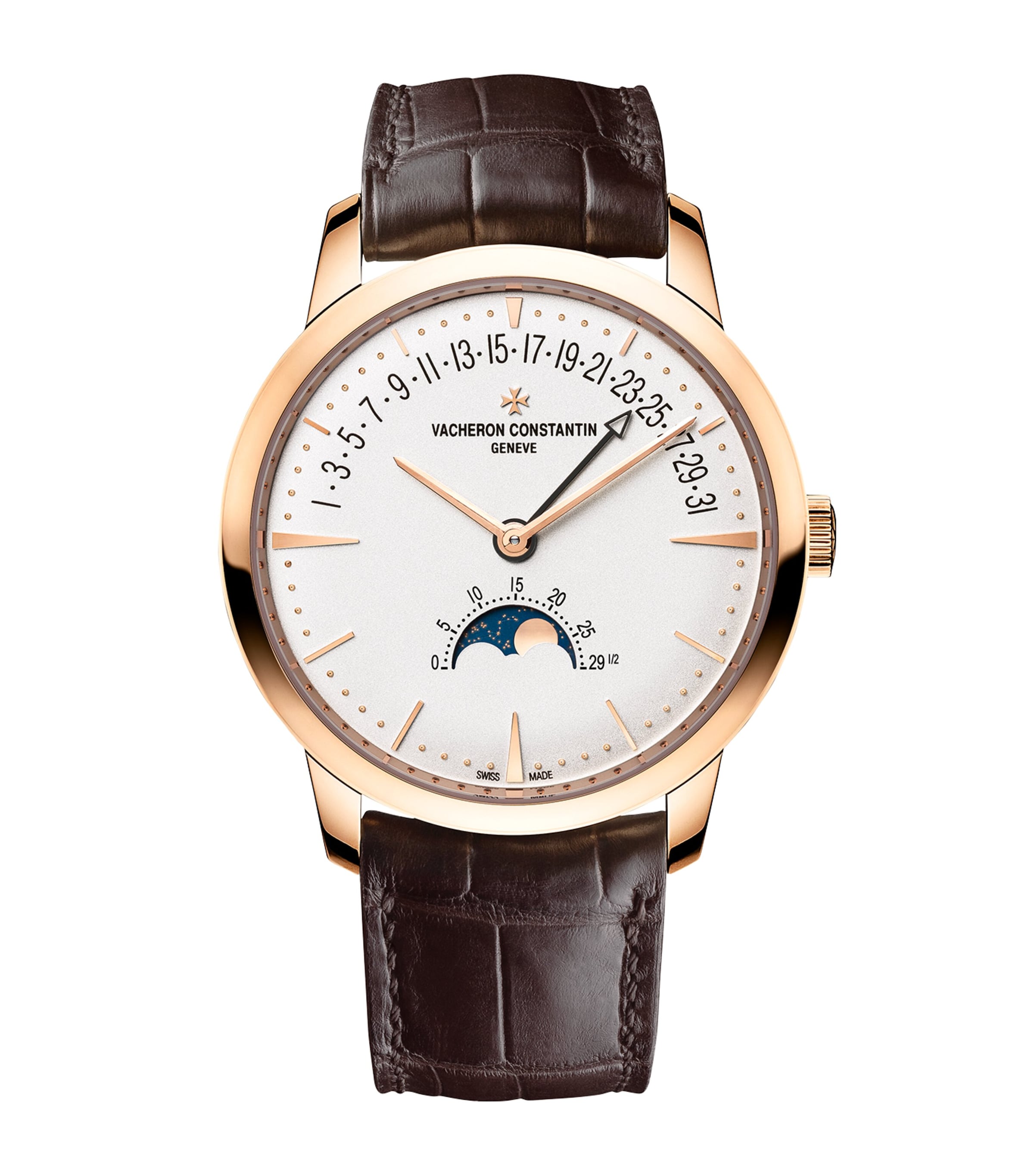 Vacheron Constantin Rose Gold Patrimony Moon Phase Retrograde Date Watch 42.5mm Pink Gold Image 1