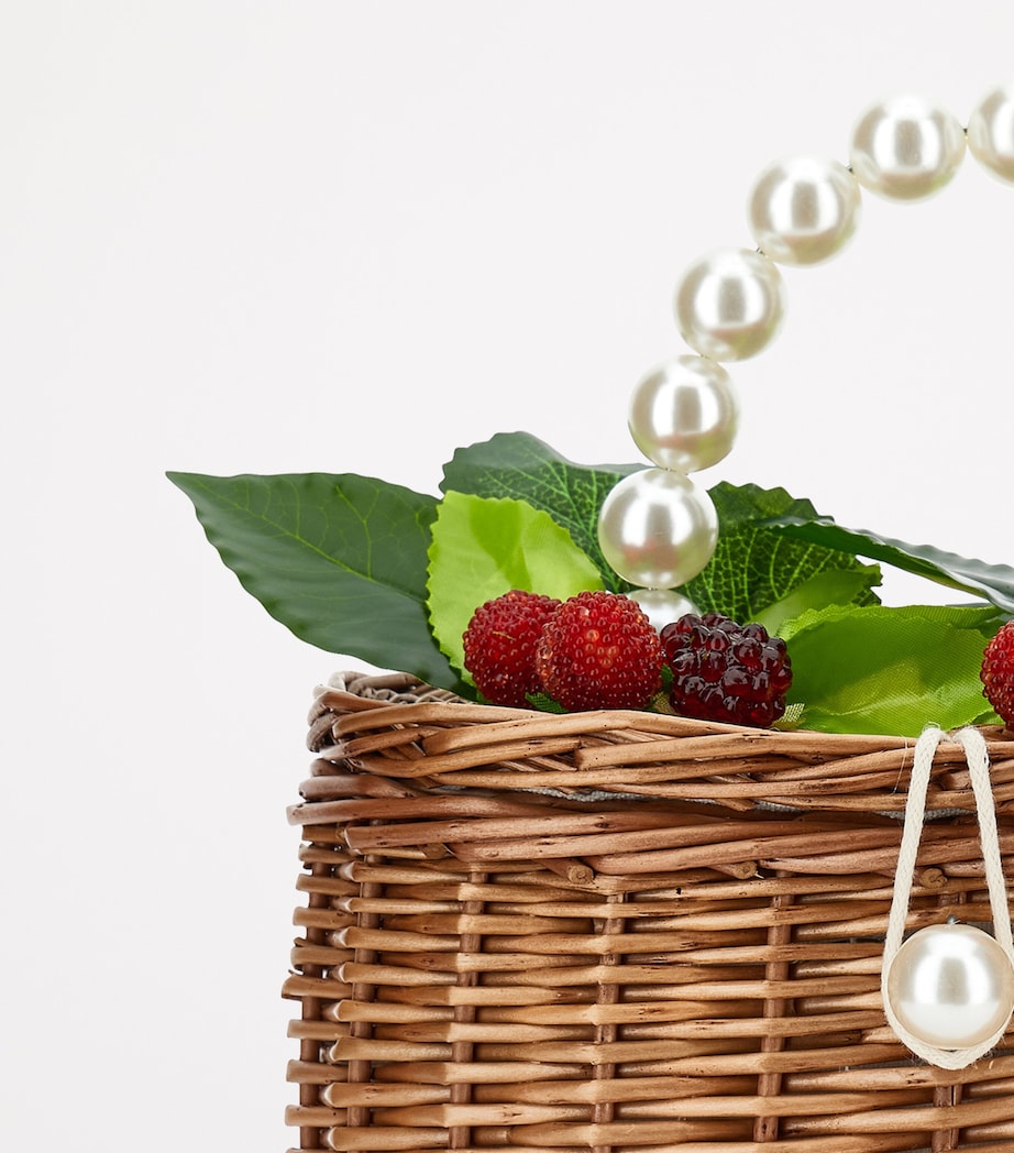 Embellished Wicker Bag BEIGE Image 5