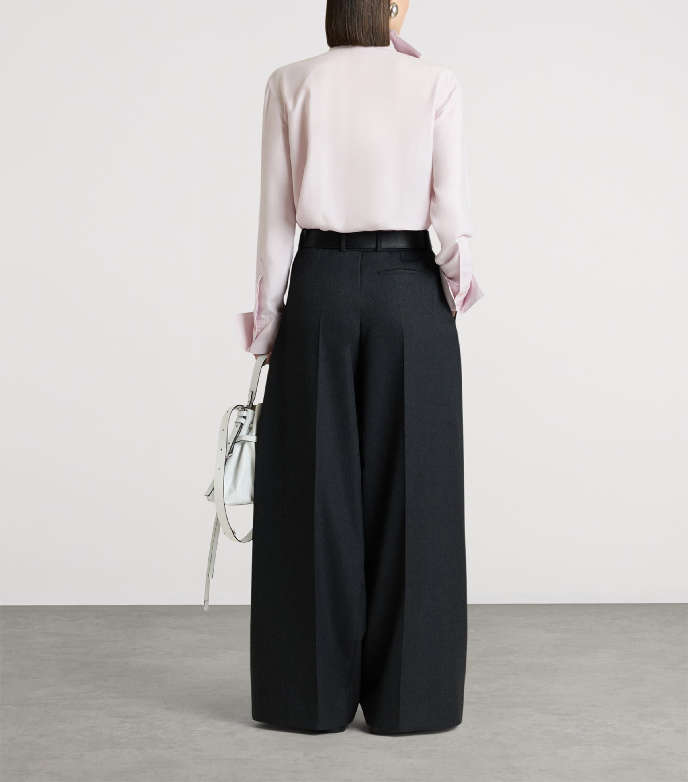 Givenchy Womens Silk Reverse-Collar Shirt Image 4