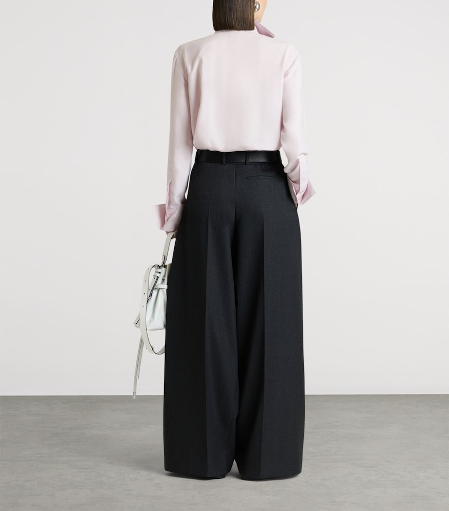 Givenchy Womens Silk Reverse-Collar Shirt Image 4