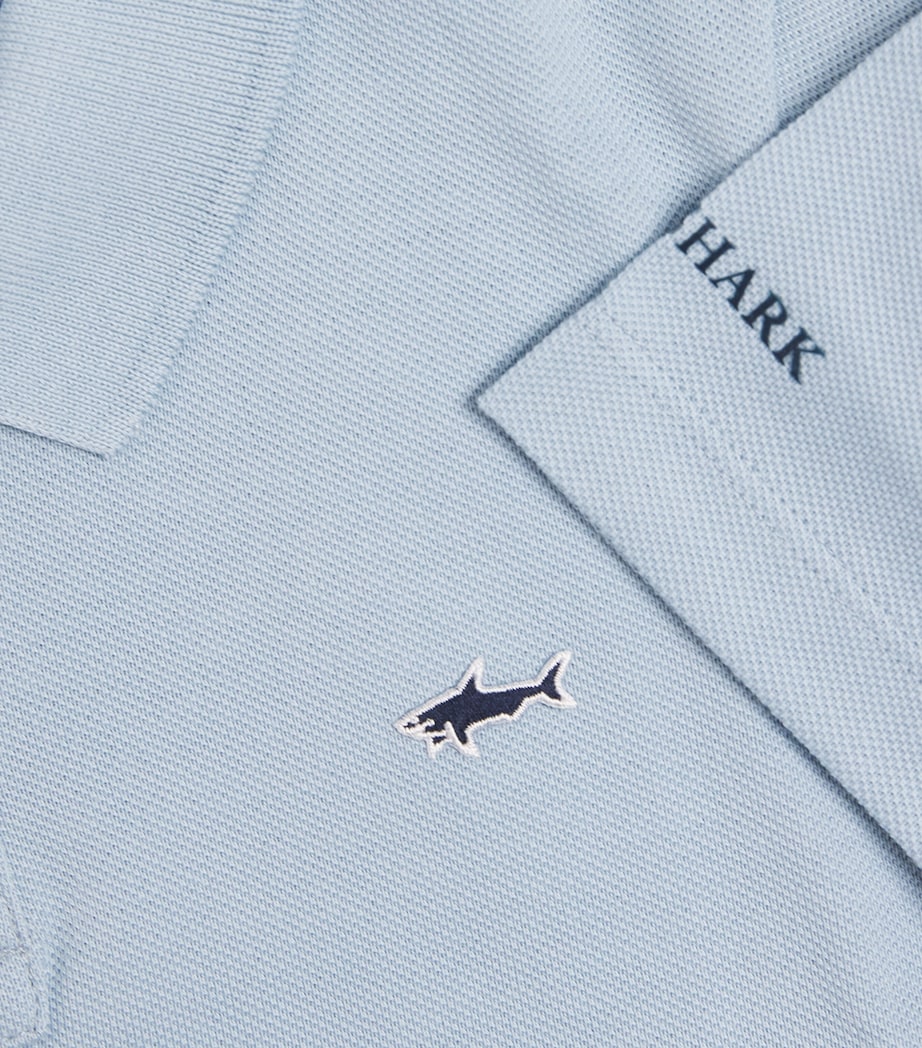 Paul & Shark Cotton Logo Polo Shirt (4-16 Years) Ice Blue Image 3