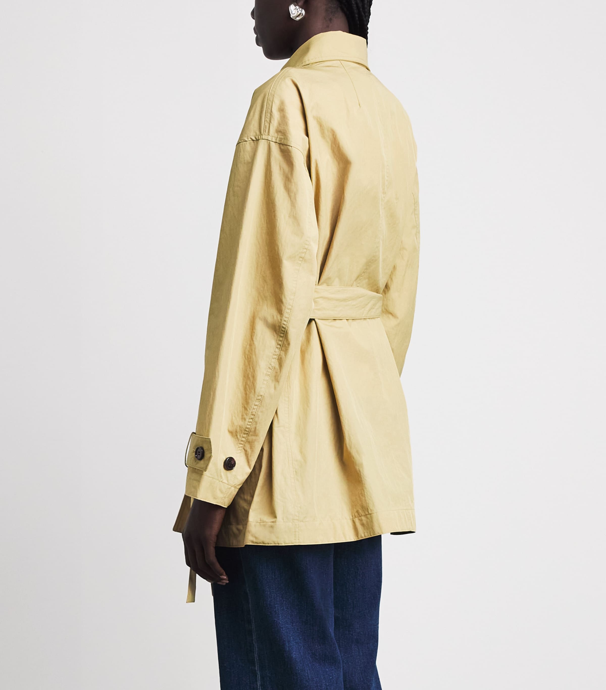 Theory Womens Cropped Belted Trench Coat Stw Hazel Image 5