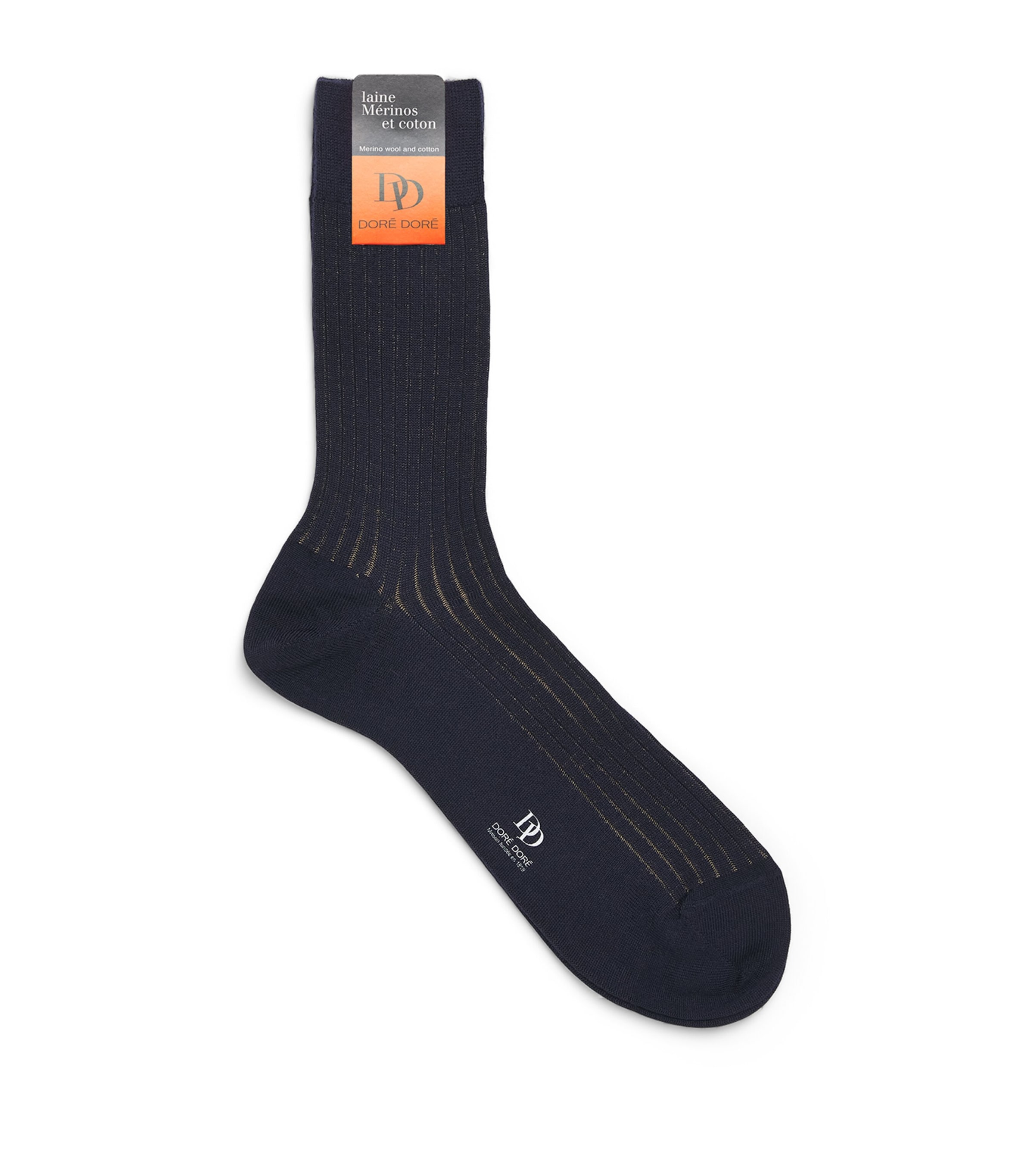 Doré Doré Mens Wool-Blend Vanisé Socks. Marine Fa Image 1