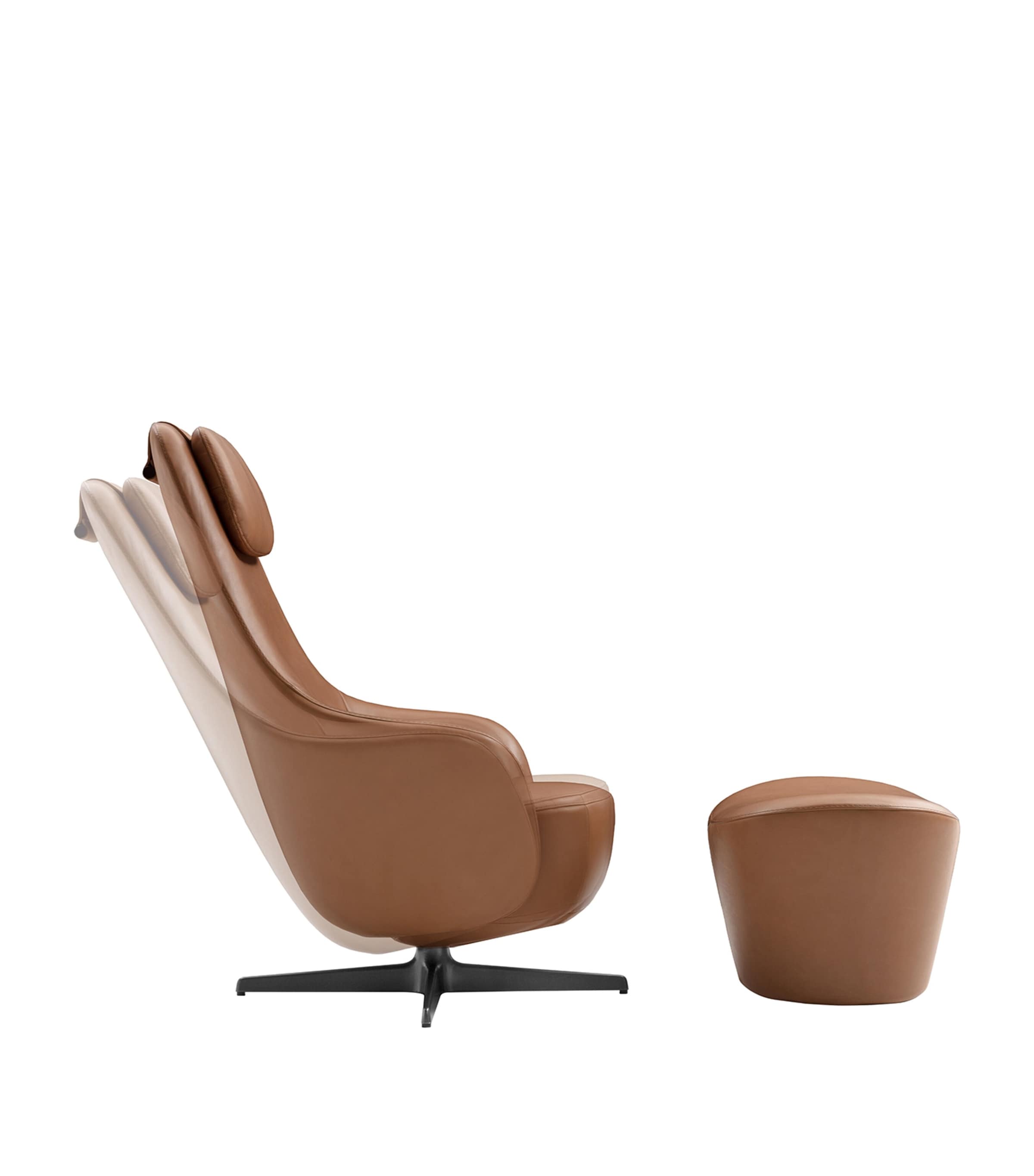 Harbor Laidback Armchair and Footstool KASIA LEATHER 360 Image 5