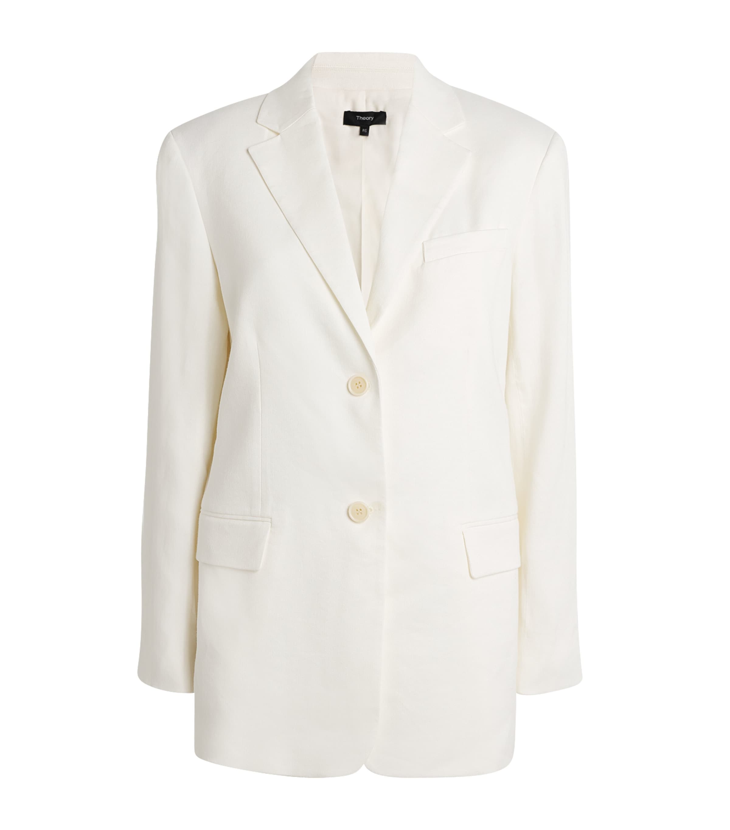 Shop Theory Linen-blend Blazer In Ivory