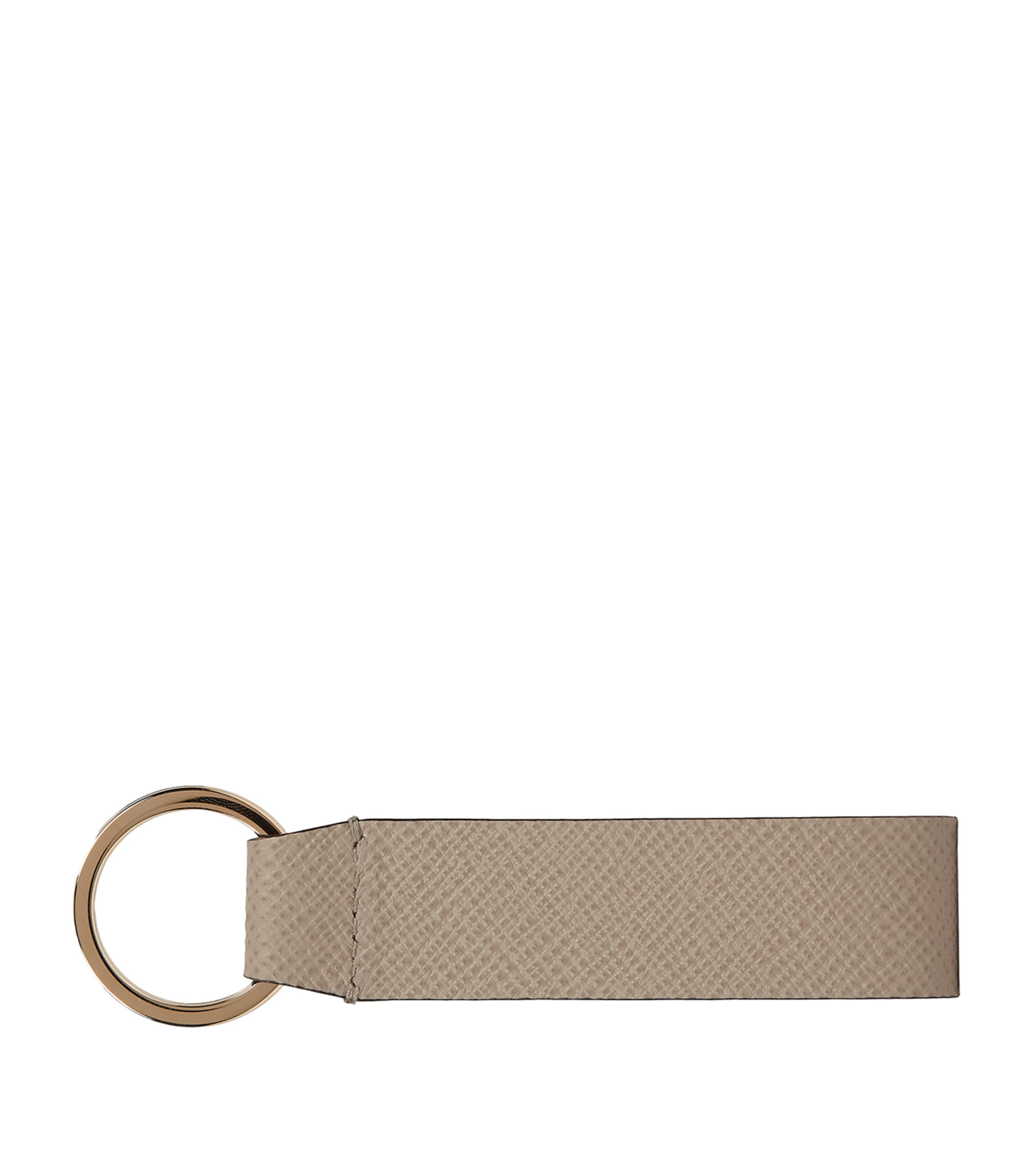 Smythson Leather Panama Keyring Sandstone Image 3