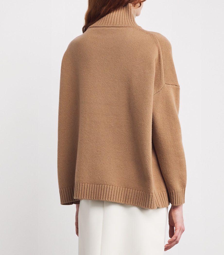 Virgin Wool High-Neck Sweater CAMEL Image 4