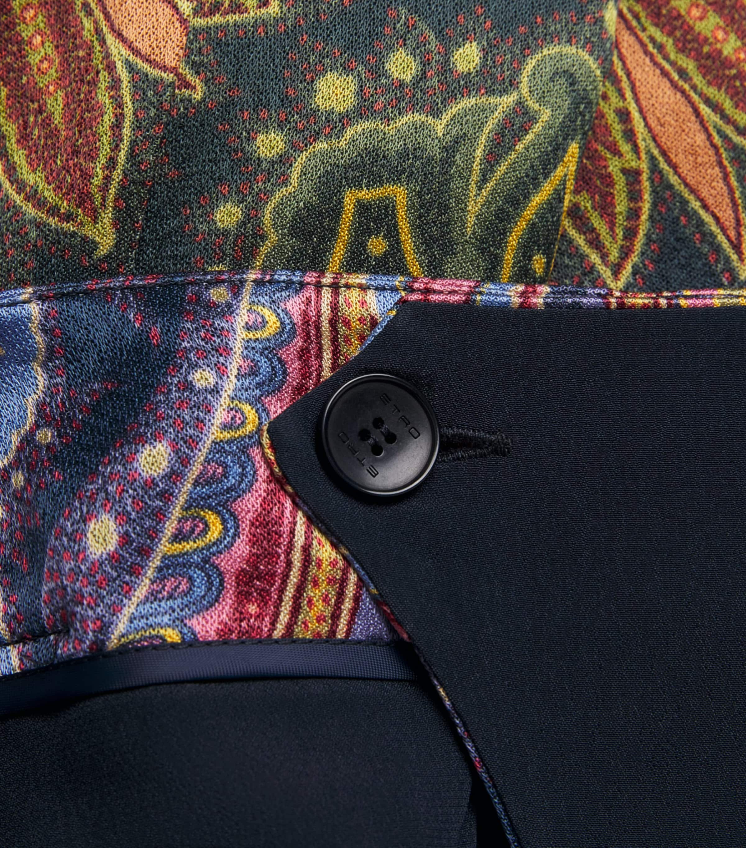 Etro Womens Satin Printed Chinos Print/blue Bs Image 6