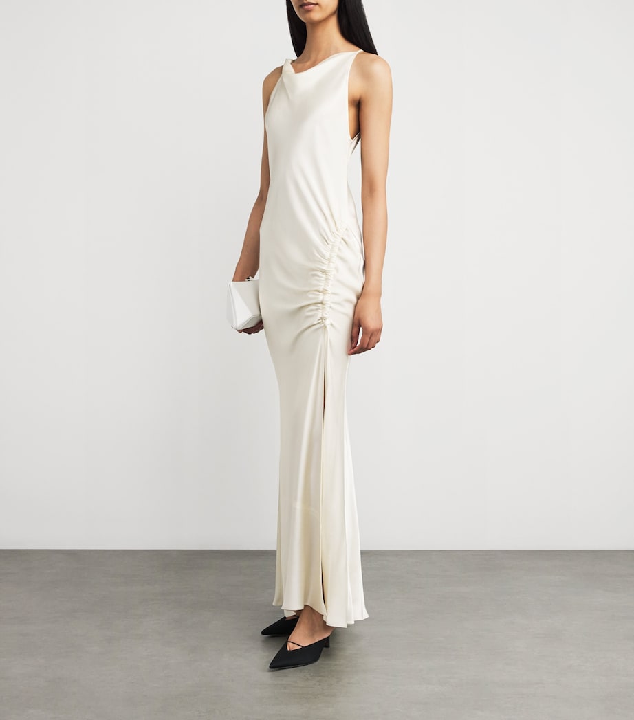 Satin Cowl-Neck Maxi Dress 102 CREAM Image 2