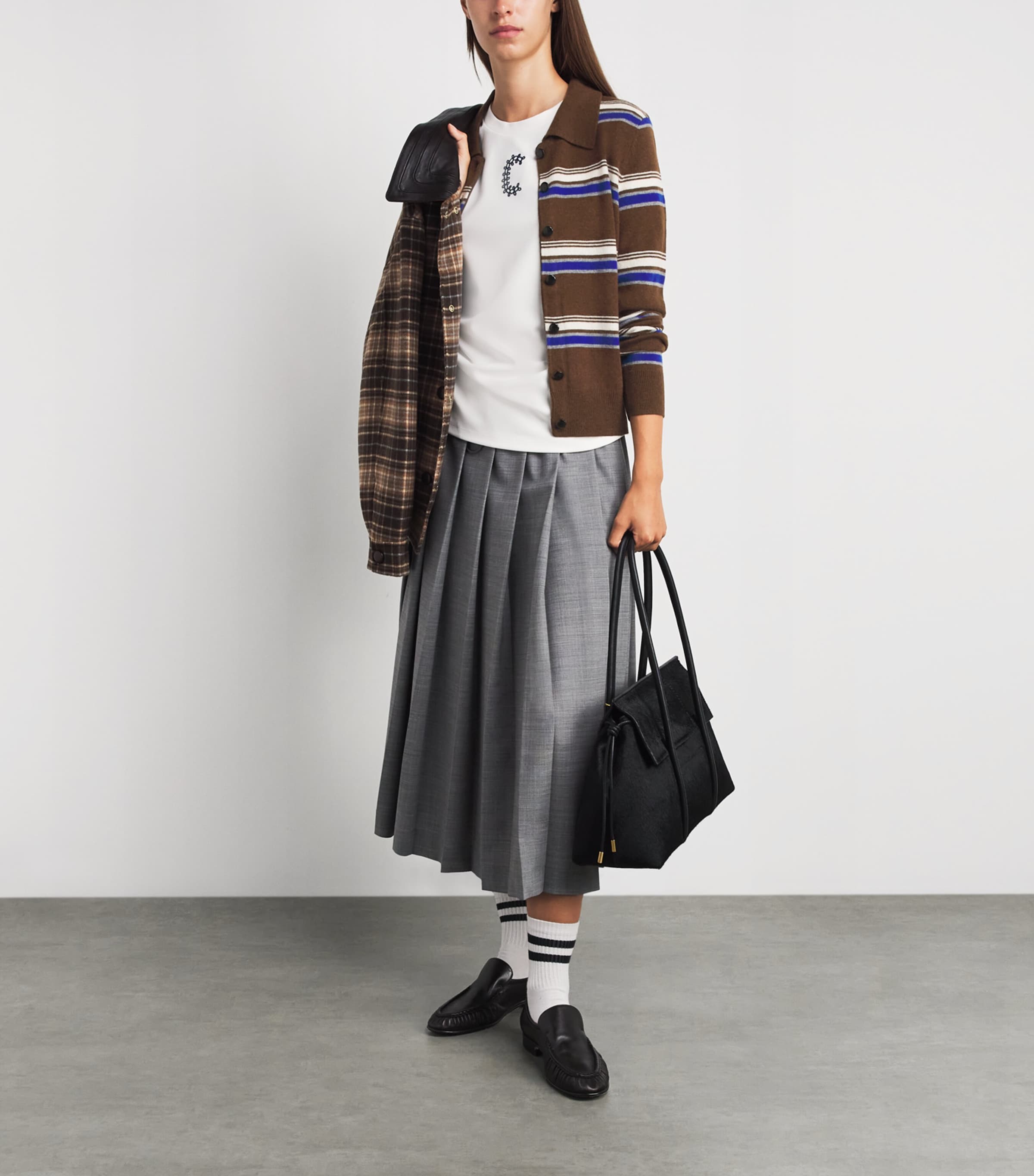 Claudie Pierlot Womens Wool-Cashmere Stripe Cardigan Multicolored Image 2