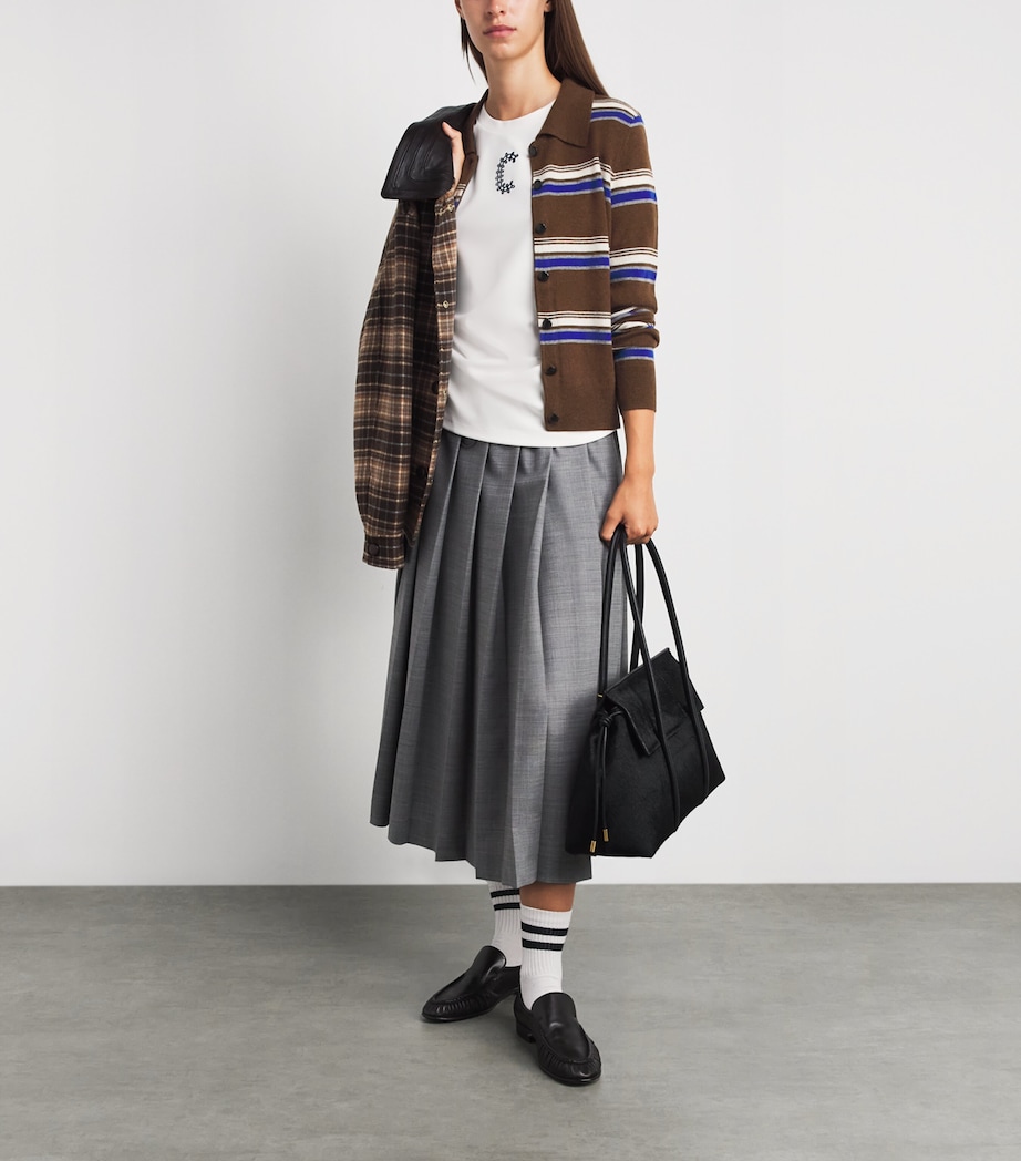 Claudie Pierlot Womens Wool-Cashmere Stripe Cardigan Multicolored Image 2