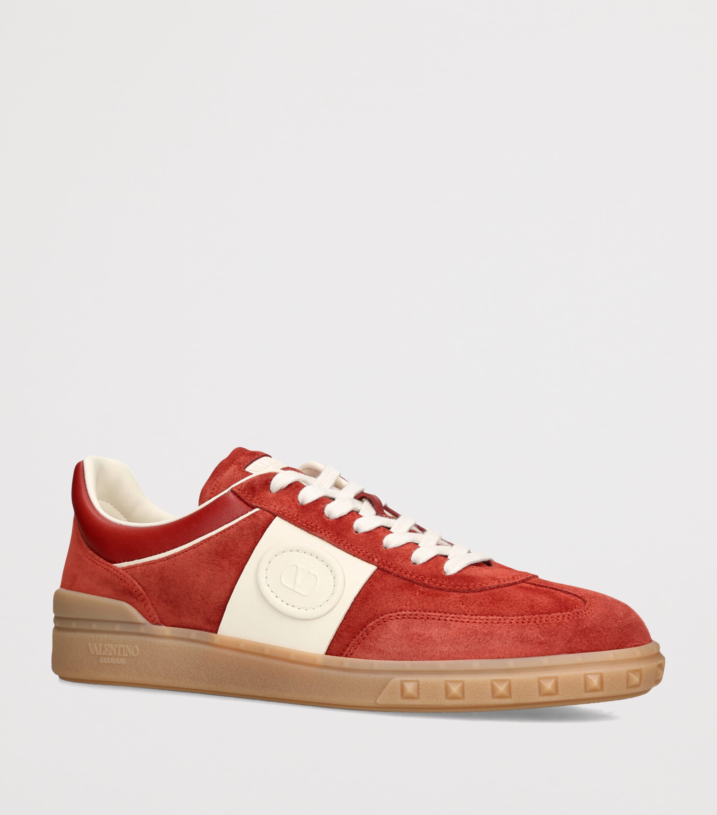 Valentino Garavani Suede Upvillage Low-Top Sneakers Red Comb Image 2