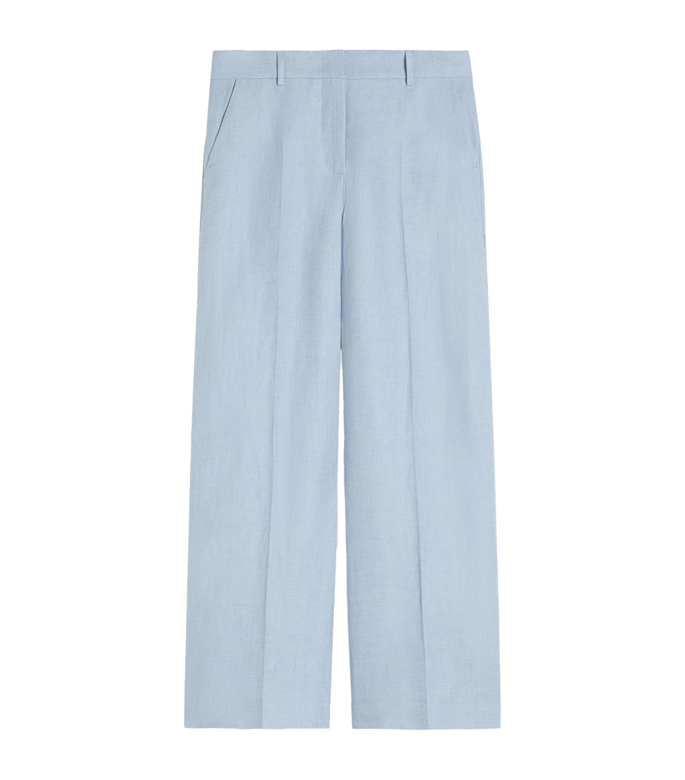Weekend Max Mara Womens Linen Wide-Leg Trousers Navy Image 1