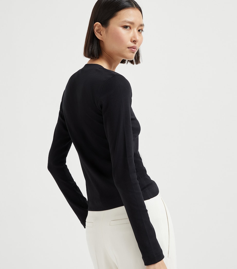 Stretch-Cotton Monili-Detail T-Shirt C101 Image 3