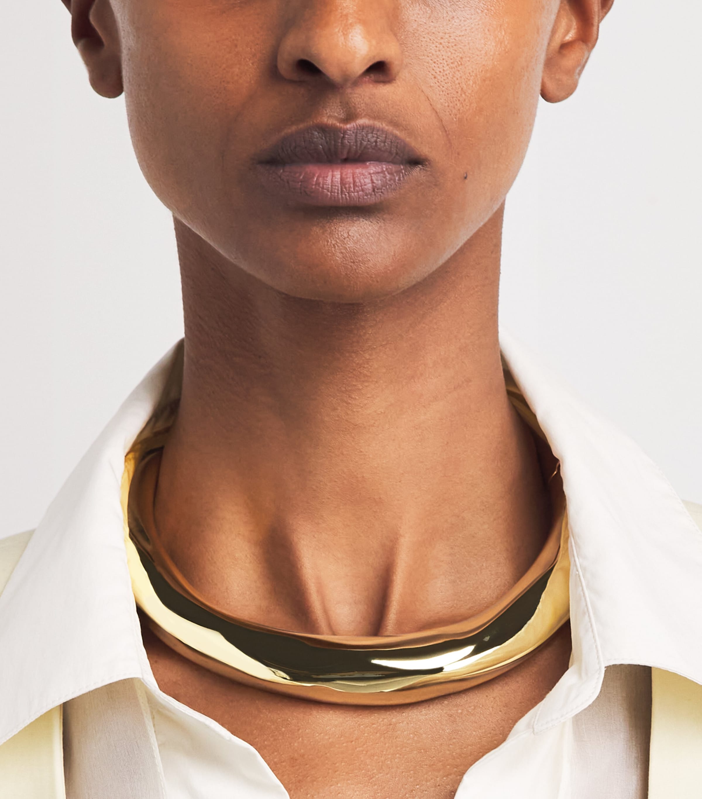 Alexis Bittar Small Gold-Plated Hinge Collar Necklace No Stones Gold Image 2
