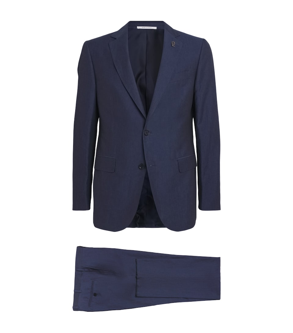 Pal Zileri Cotton-Linen Vicenza 2-Piece Suit Blue Navy