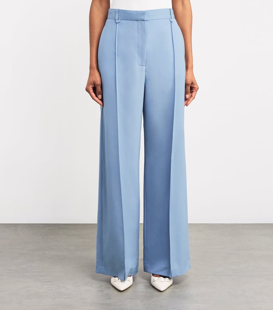 Wool Atlantis Wide-Leg Trousers M60 CORNFLOWER BLUE Image 3