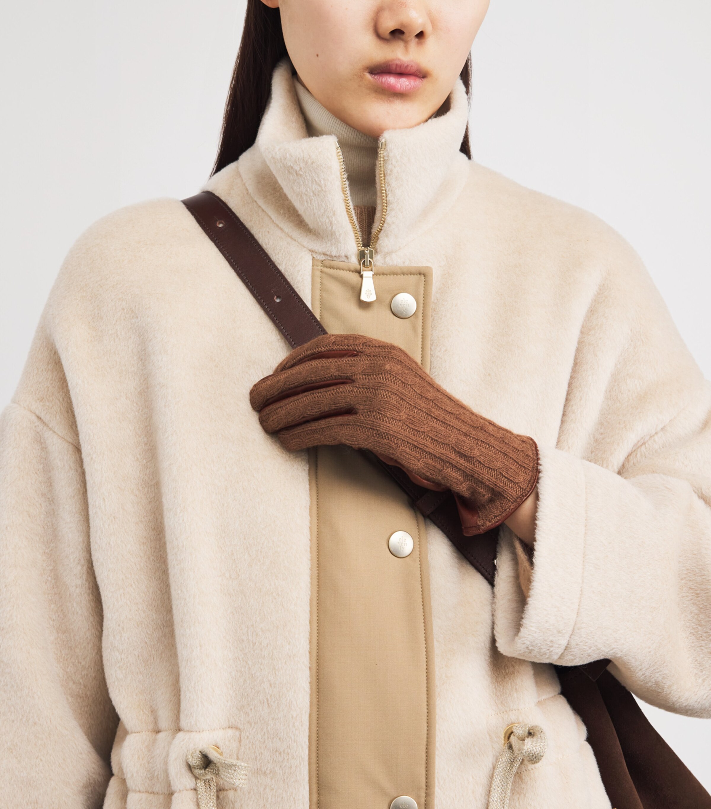 Eleventy Leather Dual Gloves Vicuna Image 3