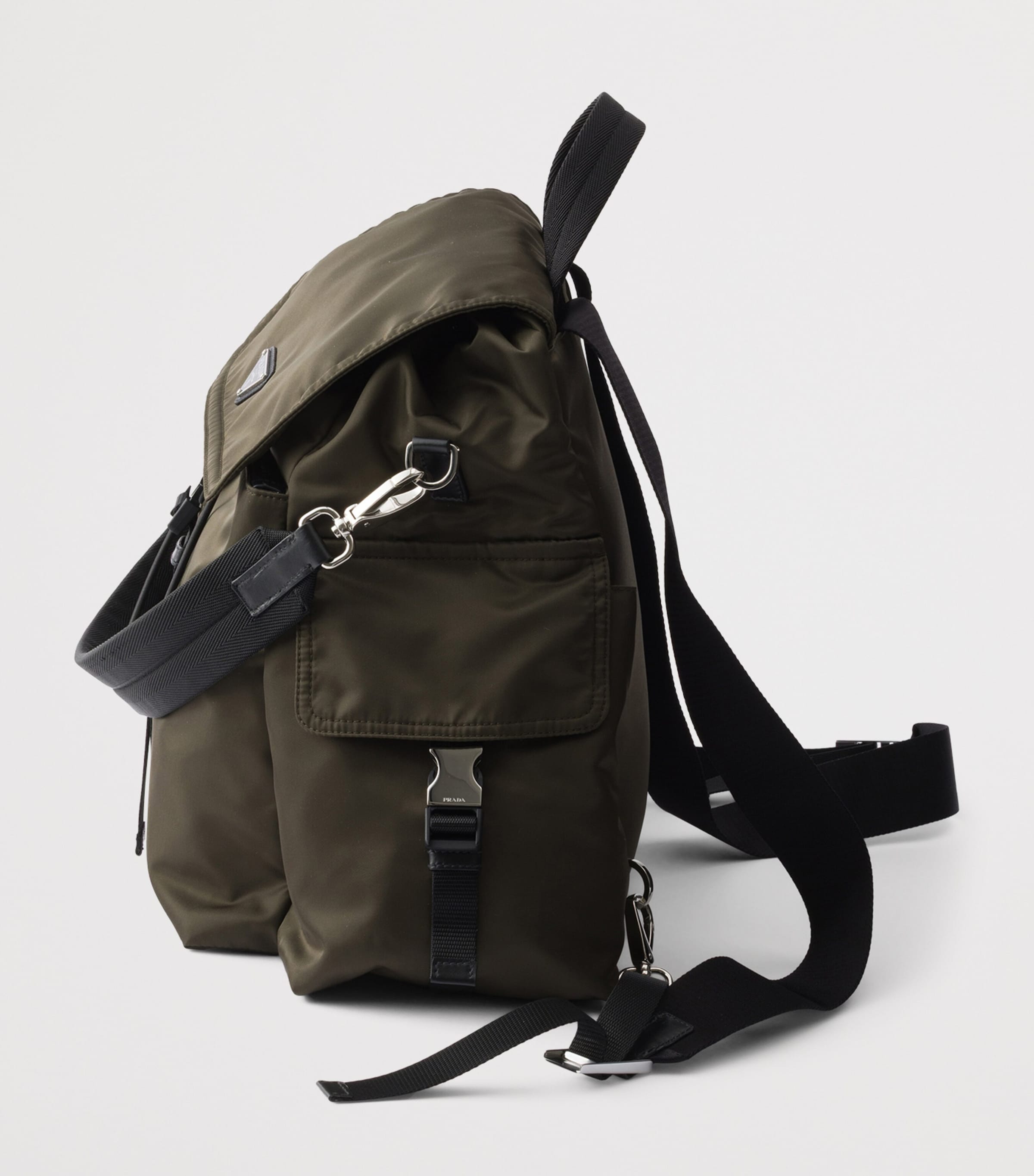 Prada Re-Nylon and Leather Explore Backpack Green Image 4