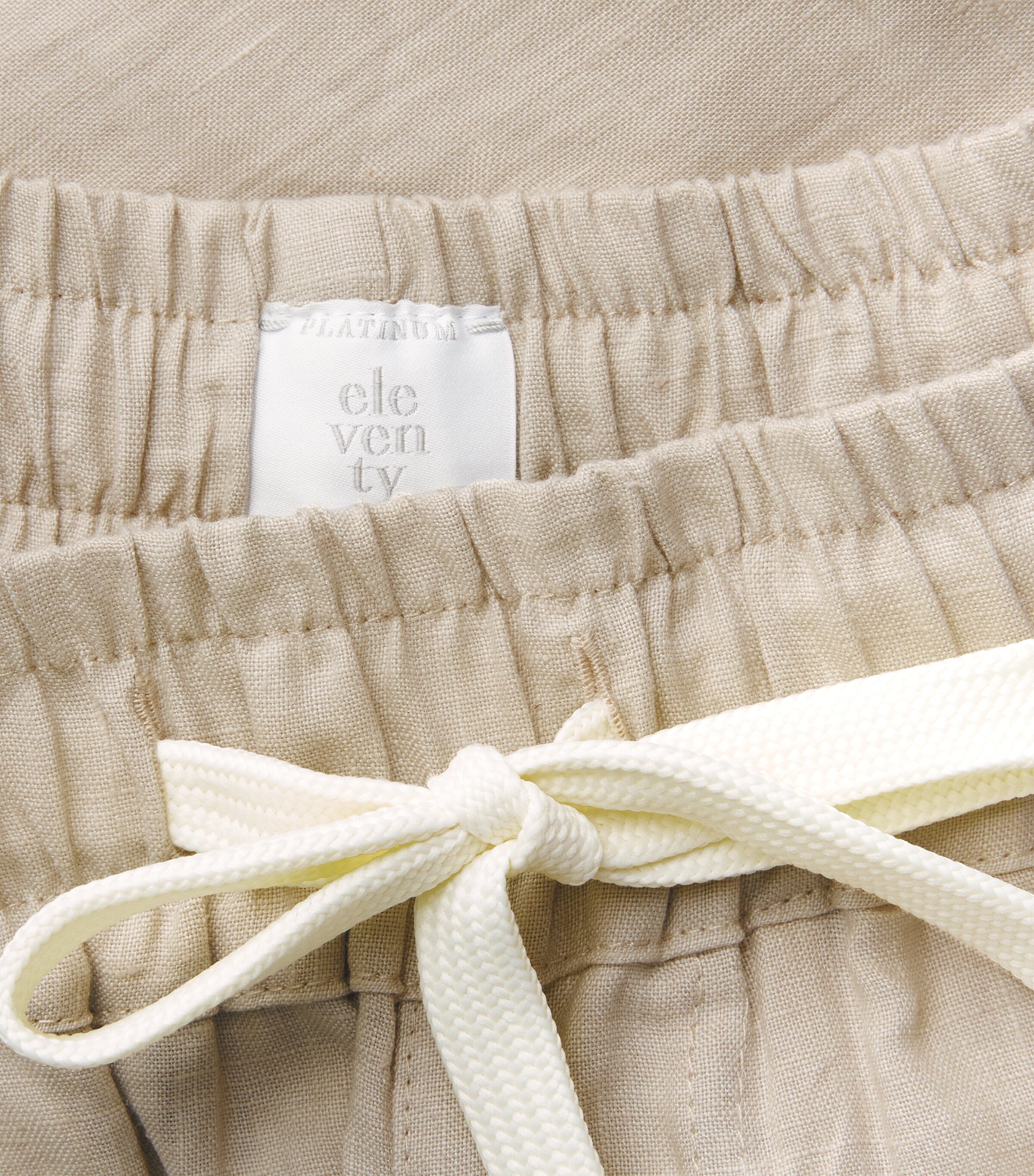 Eleventy Mens Linen Drawstring Bermuda Shorts Sabbia Image 6