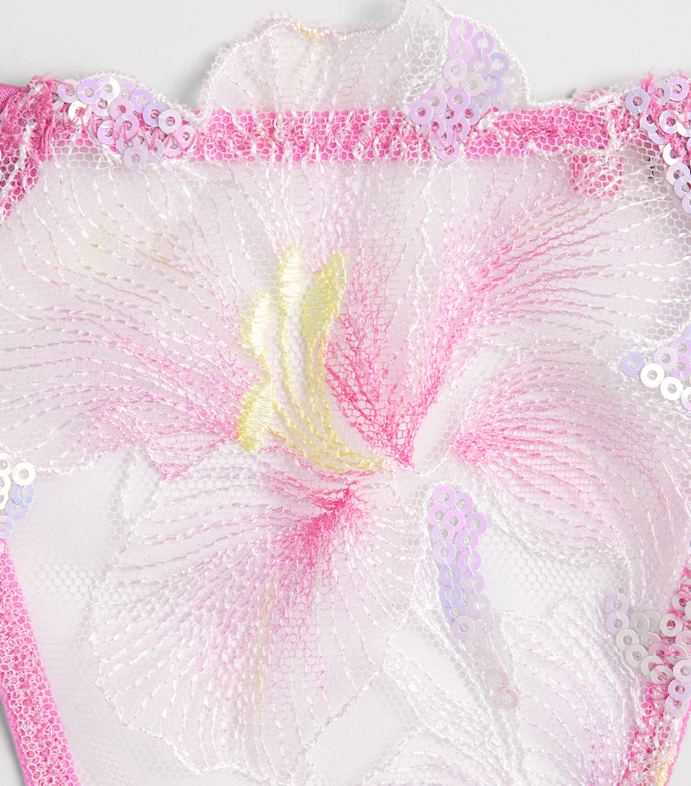 Fleur Du Mal Womens Sequin Hibiscus Thong Pink Desire Image 4