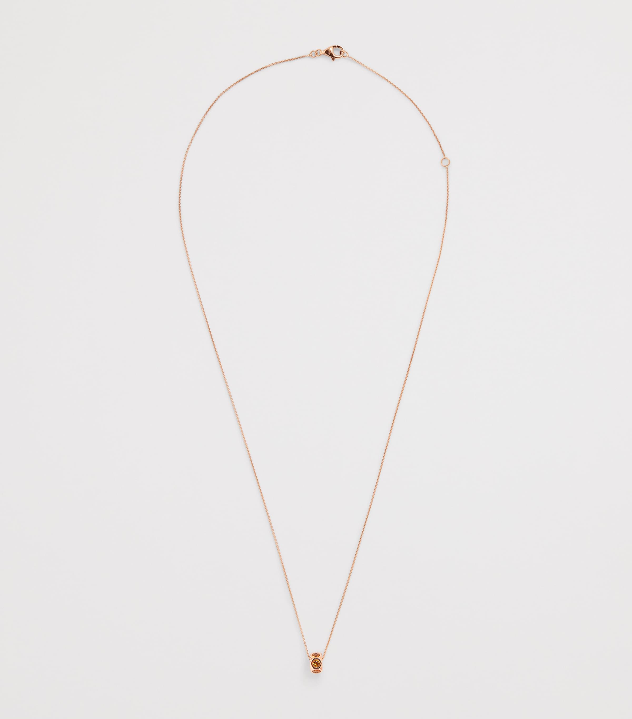 Rose Gold, Diamond and Citrine Honeycomb Necklace ROSE GOLD Image 3