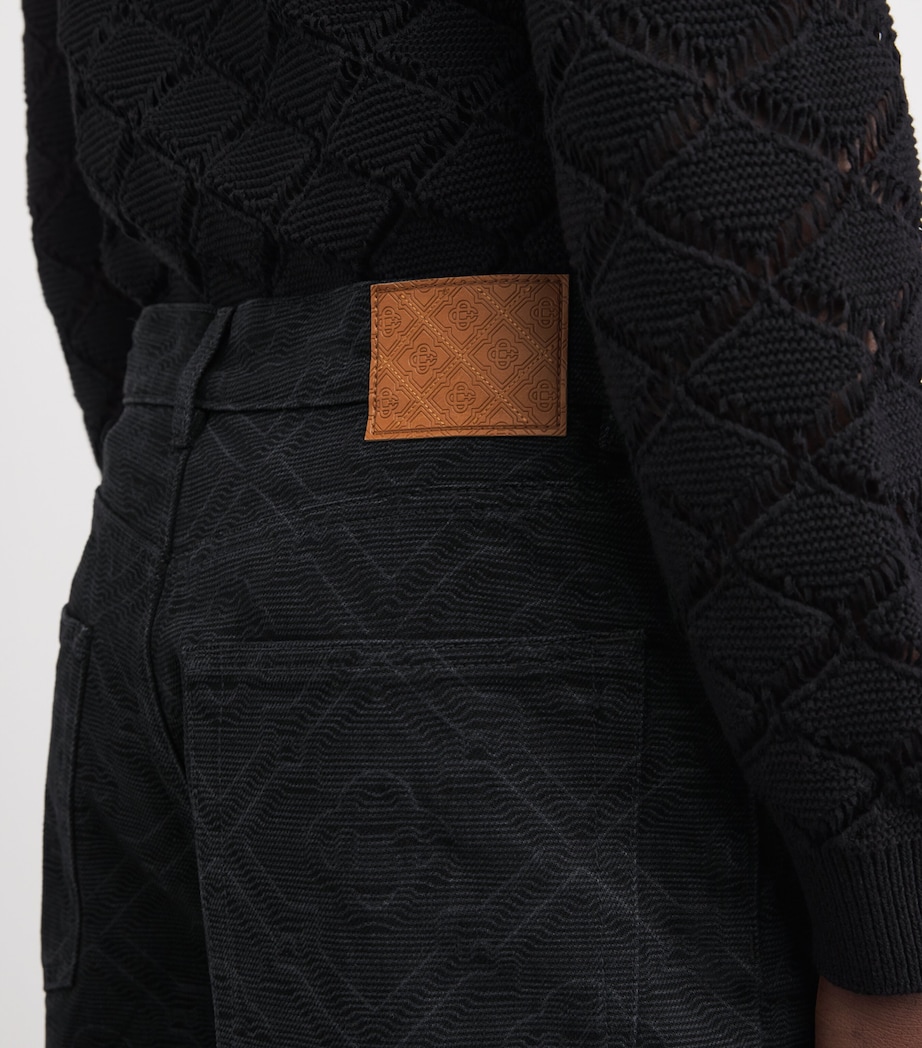 Laser Monogram Denim Shorts BLACK LASER Image 6