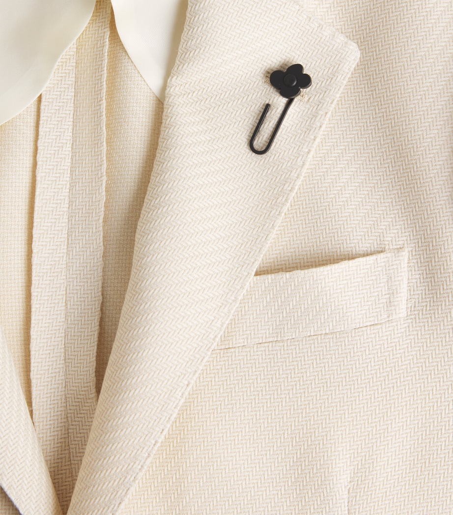 Wool-Cotton Patch Pocket Blazer 150 MILK Image 5