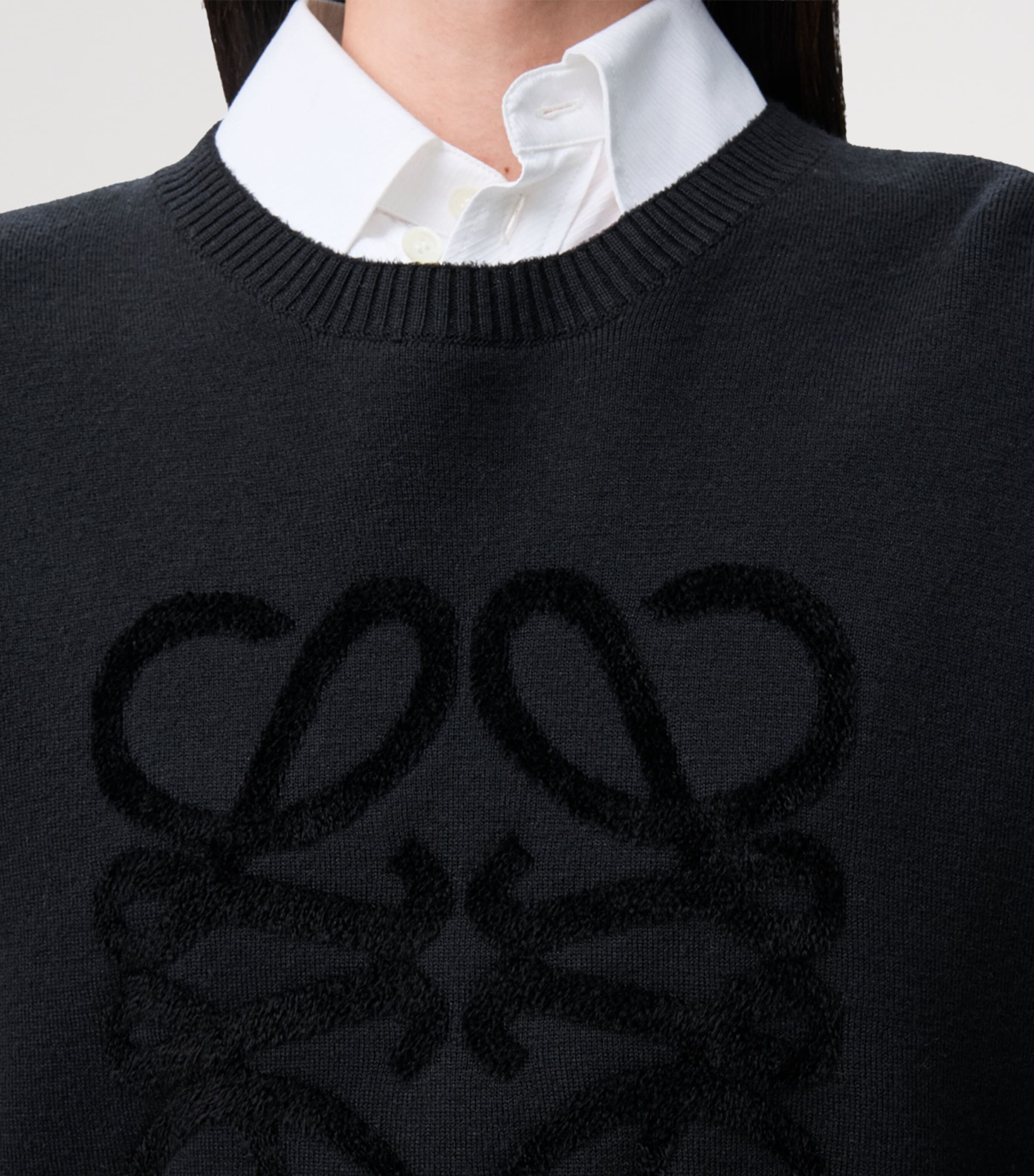 Wool-Blend Anagram Sweater BLACK Image 5