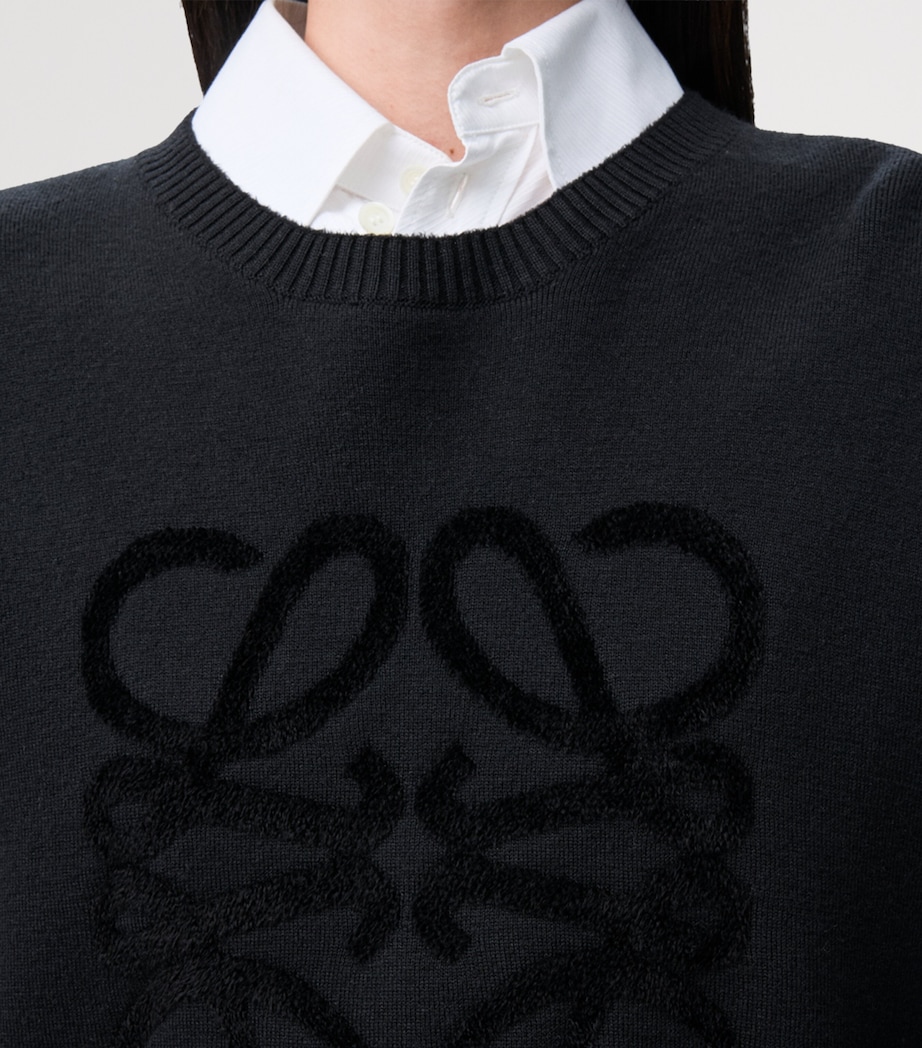 Wool-Blend Anagram Sweater BLACK Image 5