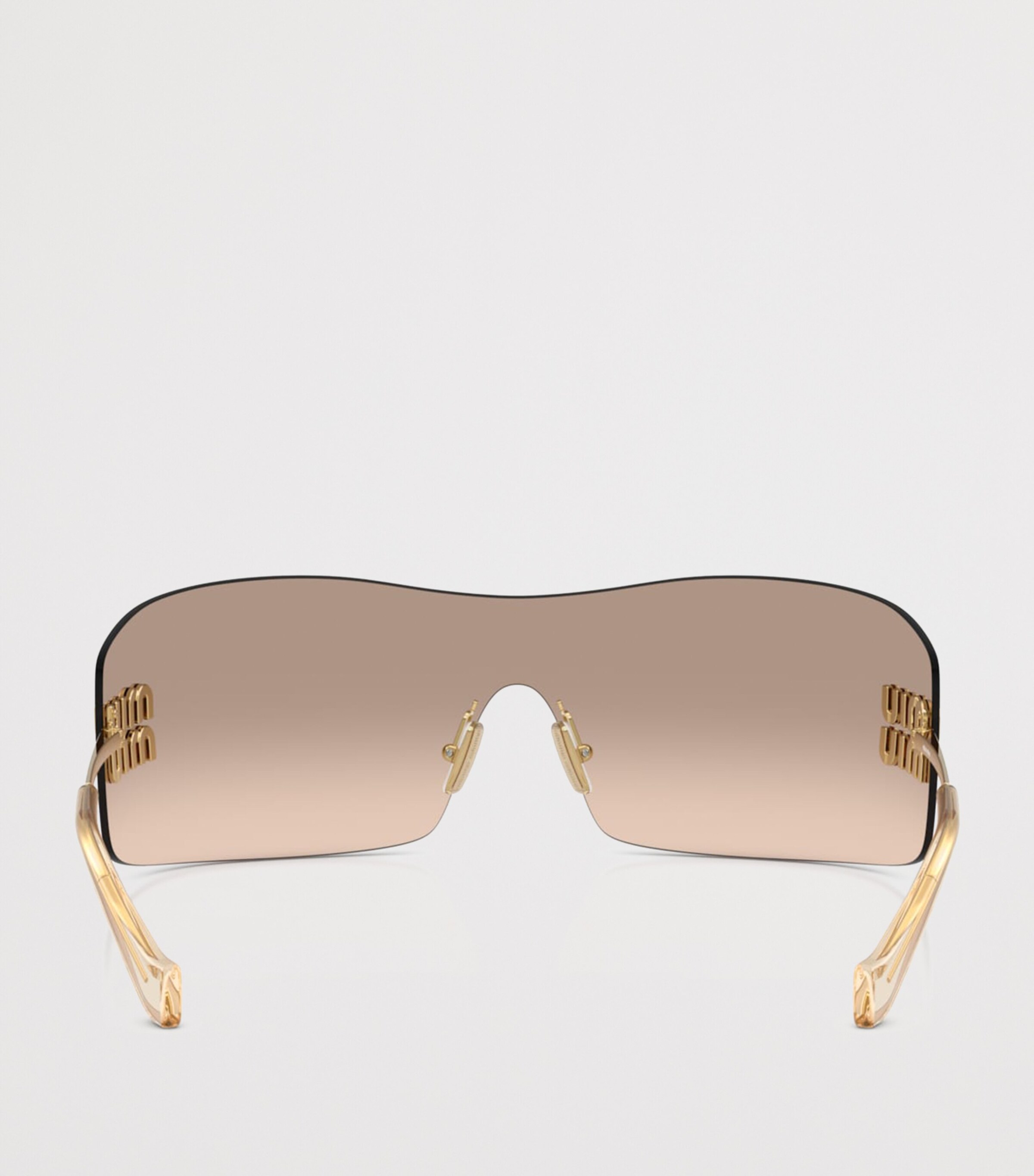 Miu Miu Rimless Shield Sunglasses Gold Image 4