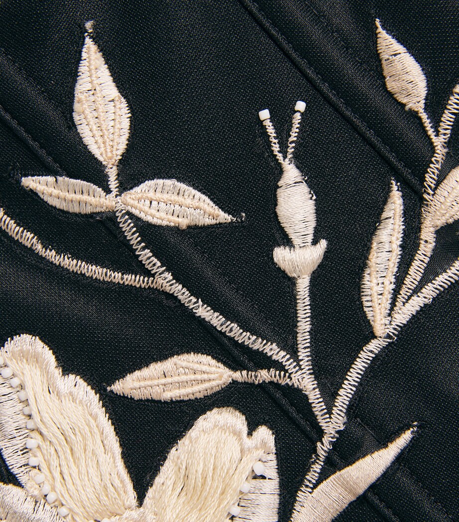 Floral-Embroidered Corset BLACK BLK Image 5