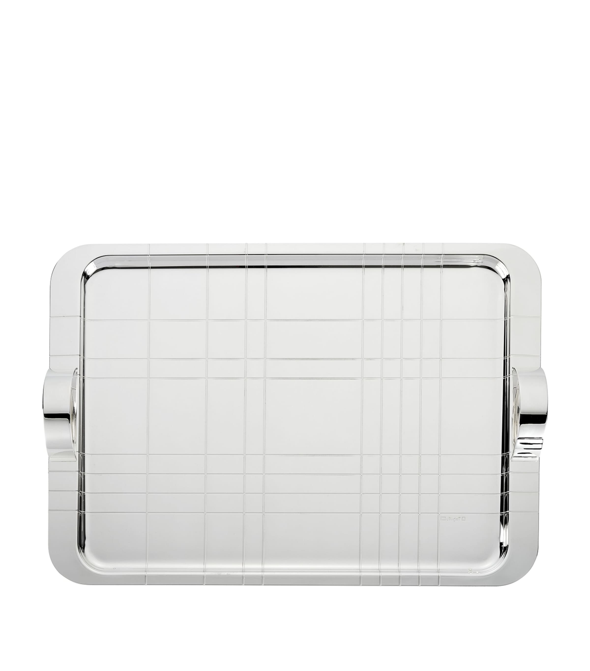 CHRISTOFLE SILVER-PLATED GRAPHIK HANDHELD TRAY