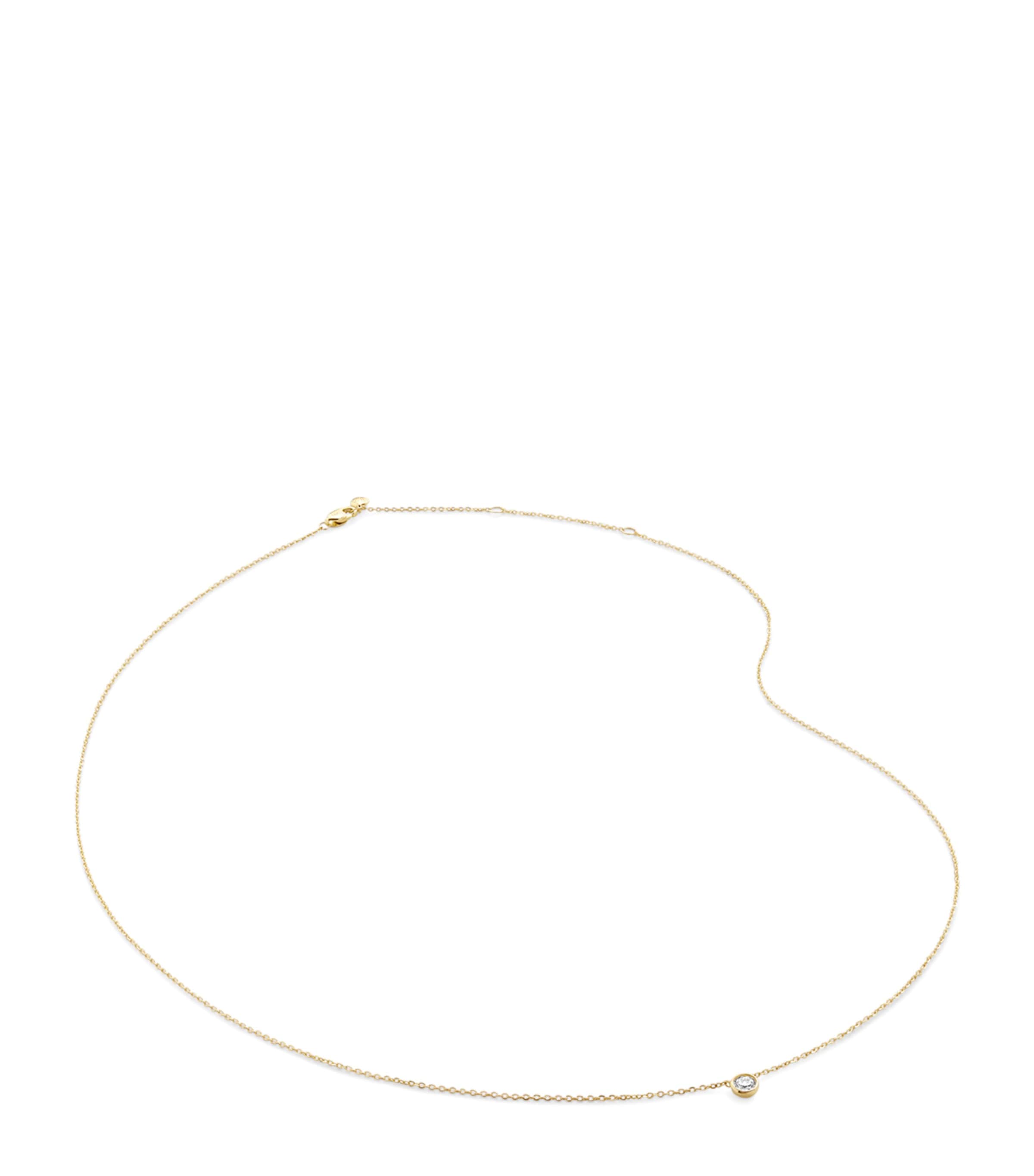 Monica Vinader Yellow Gold And Diamond Essentials Chain Necklace In Brown