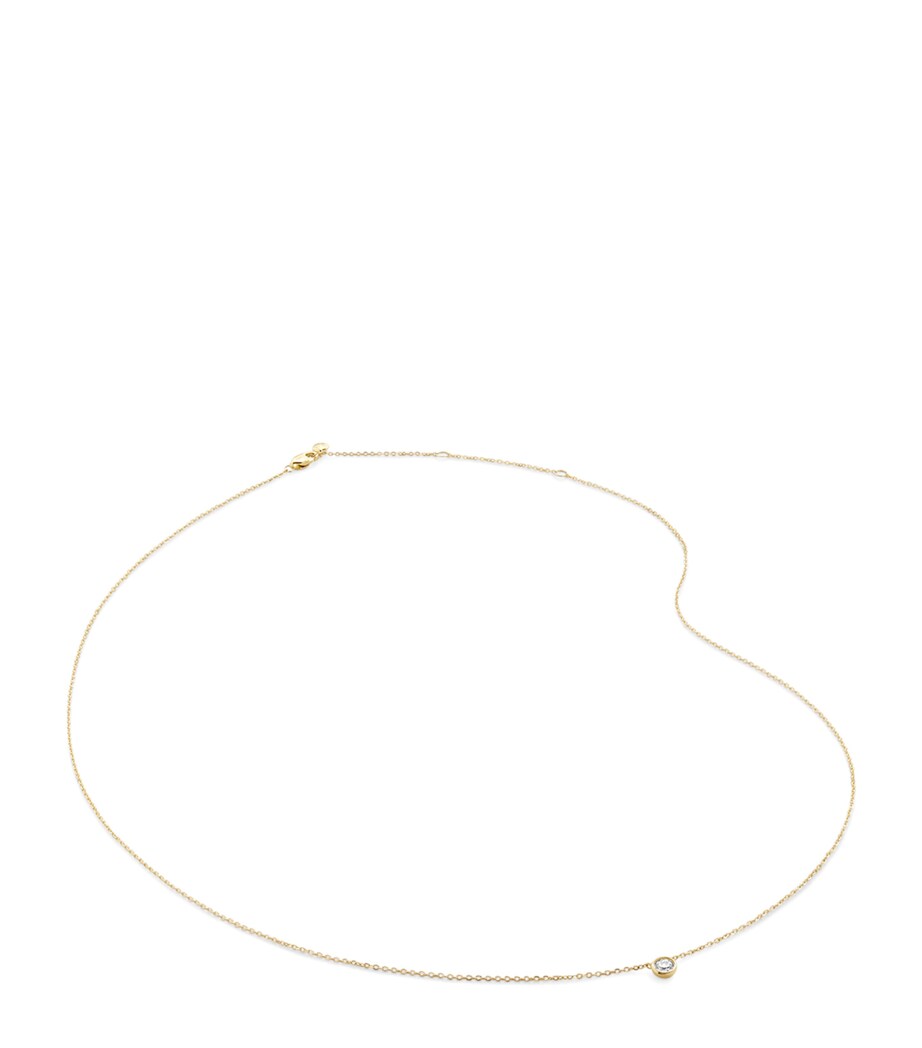 Monica Vinader Yellow Gold and Diamond Essentials Chain Necklace Solid Gold Image 1
