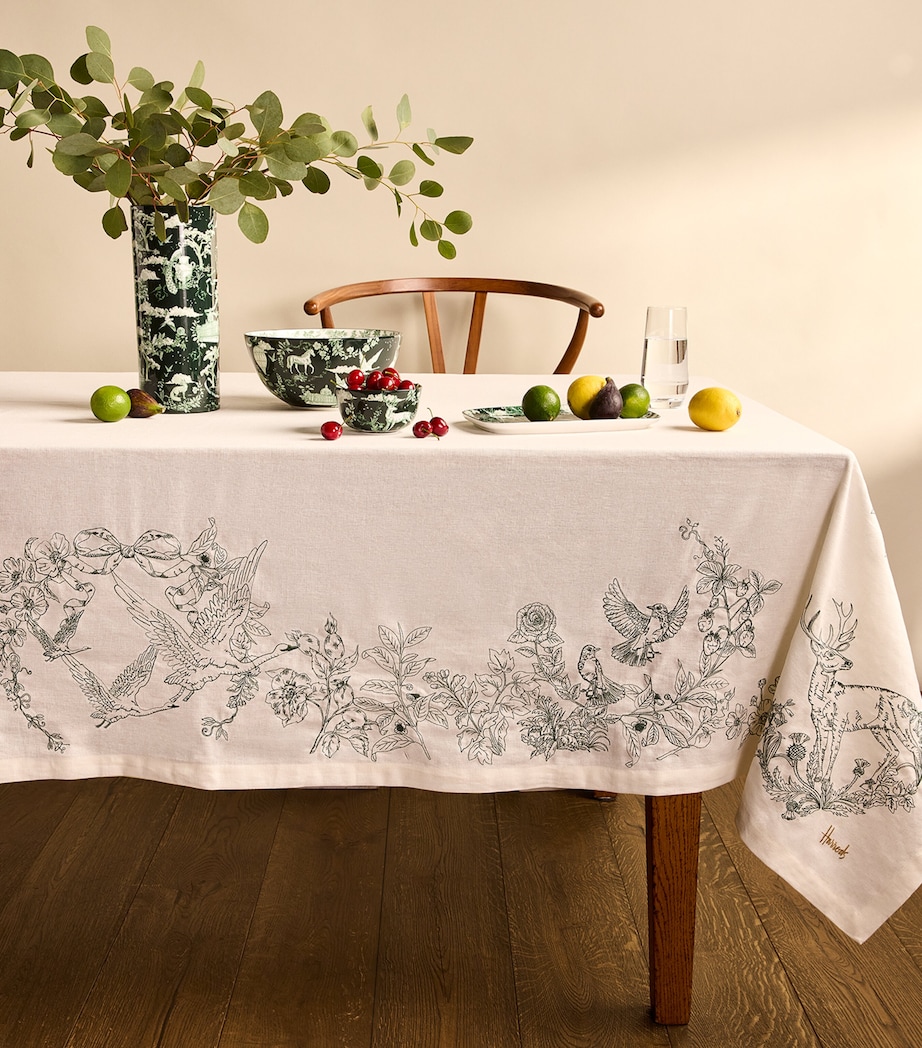 Fine Bone China Toile Vase (28cm) GREEN Image 2