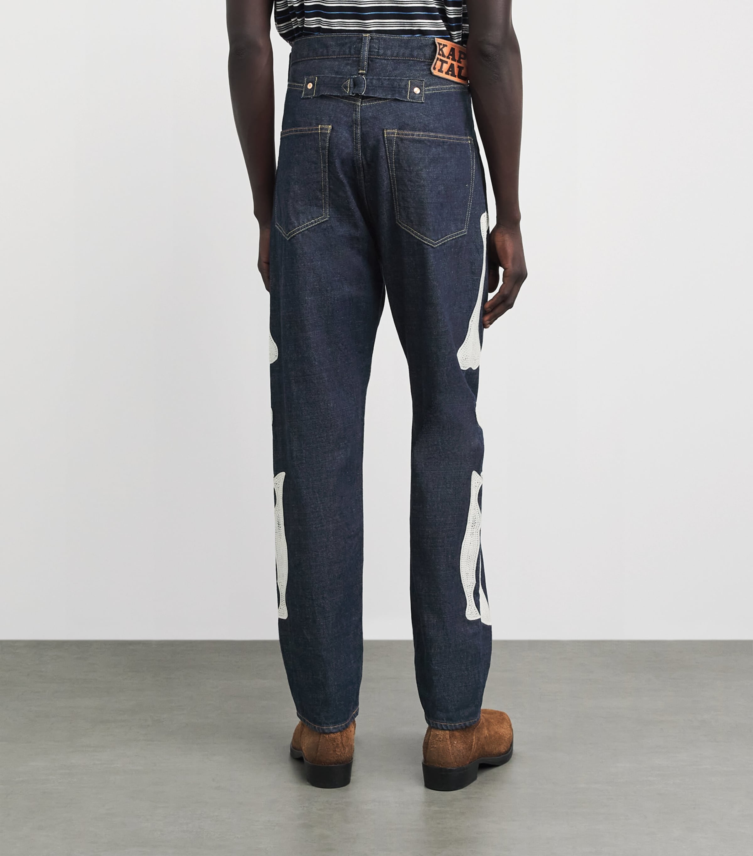 Kapital Mens Skeleton Mexican Tuxedo Straight Jeans Idg Image 5