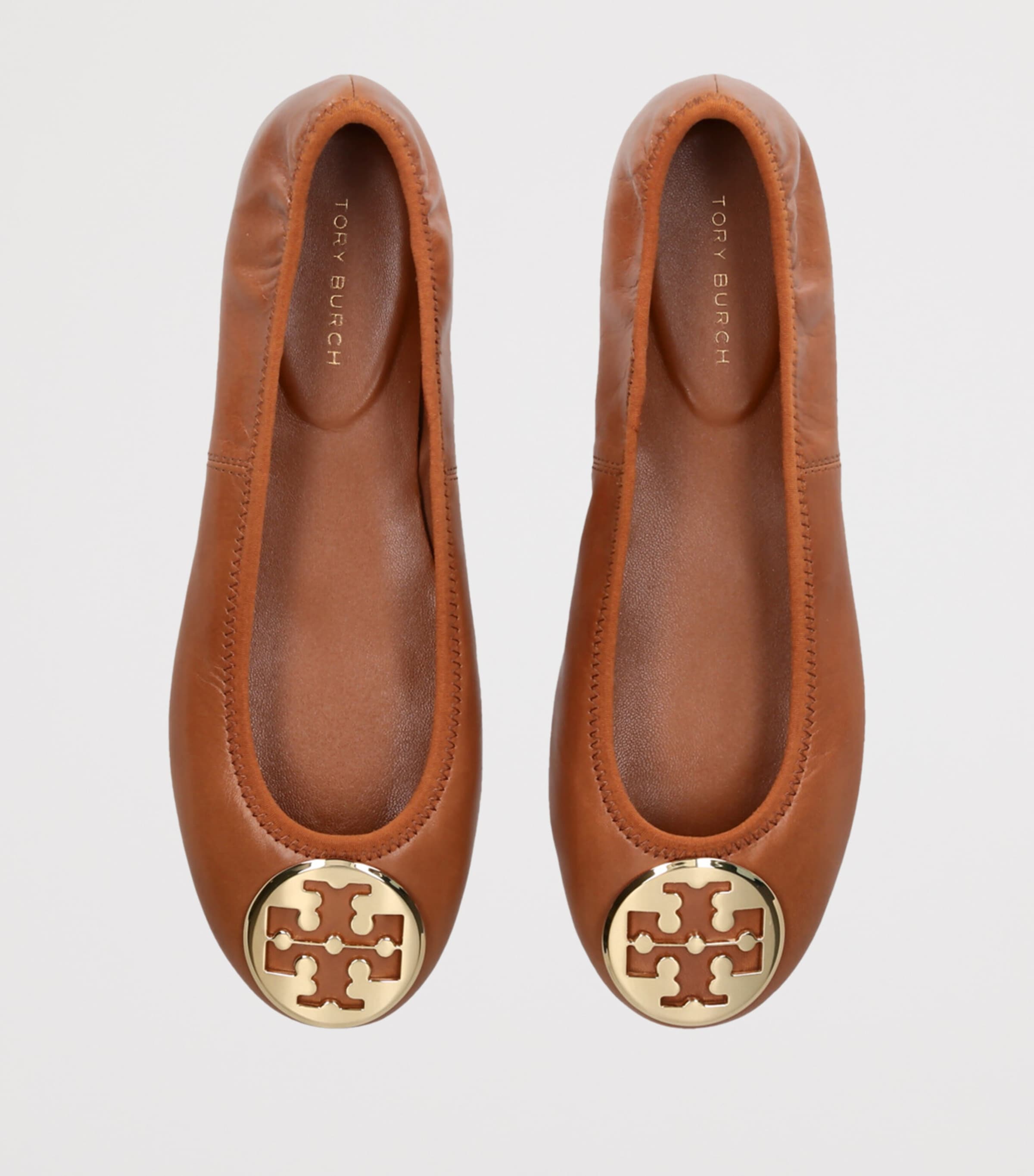 Leather Reva Travel Ballet Flats TAN Image 4