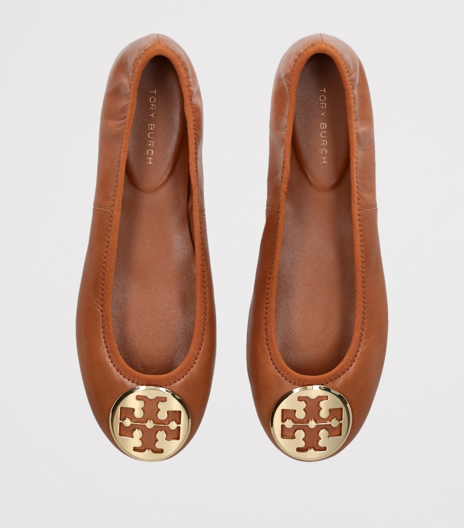 Leather Reva Travel Ballet Flats TAN Image 4