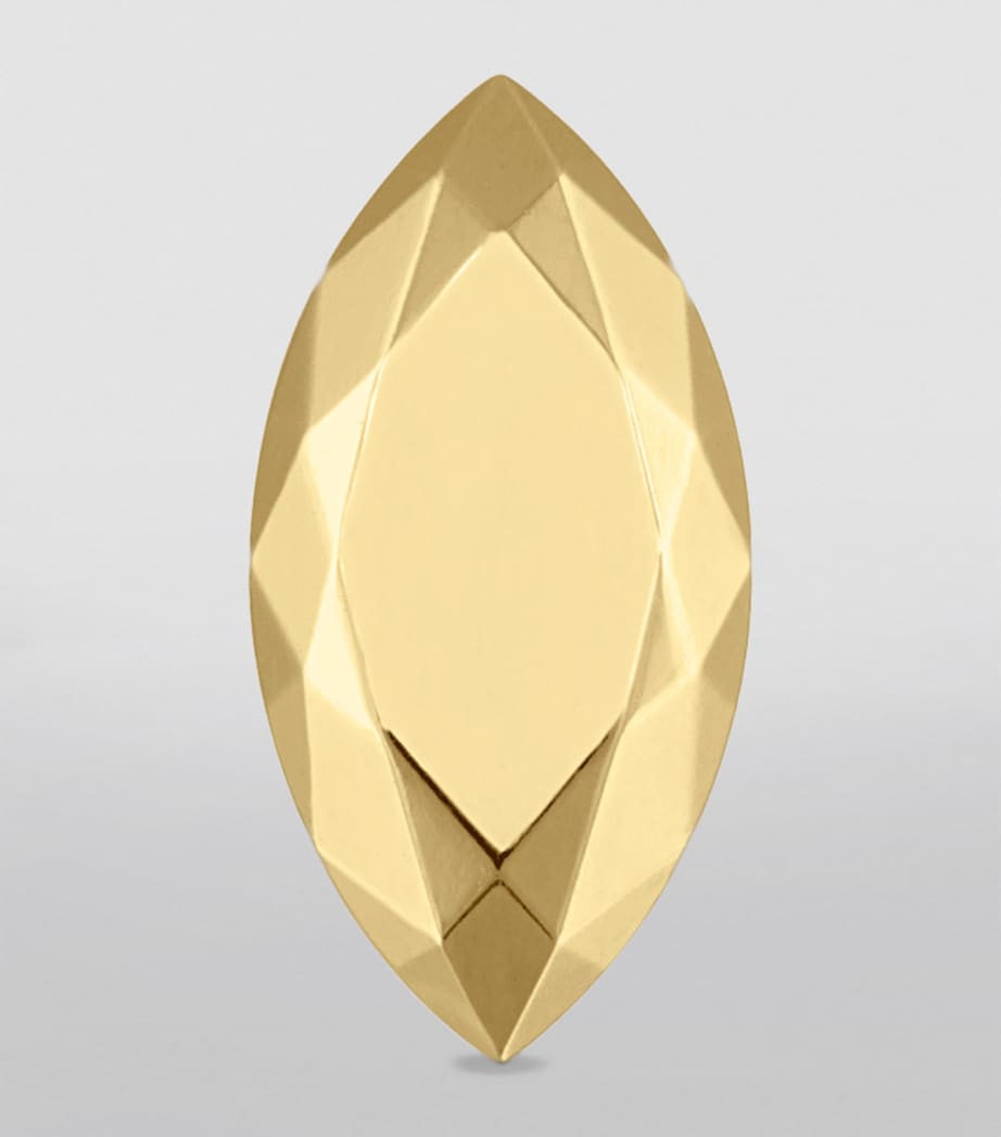 Faceted Marquise Threaded Stud Single Earring (7.5mm) YELLOW GOLD Image 3