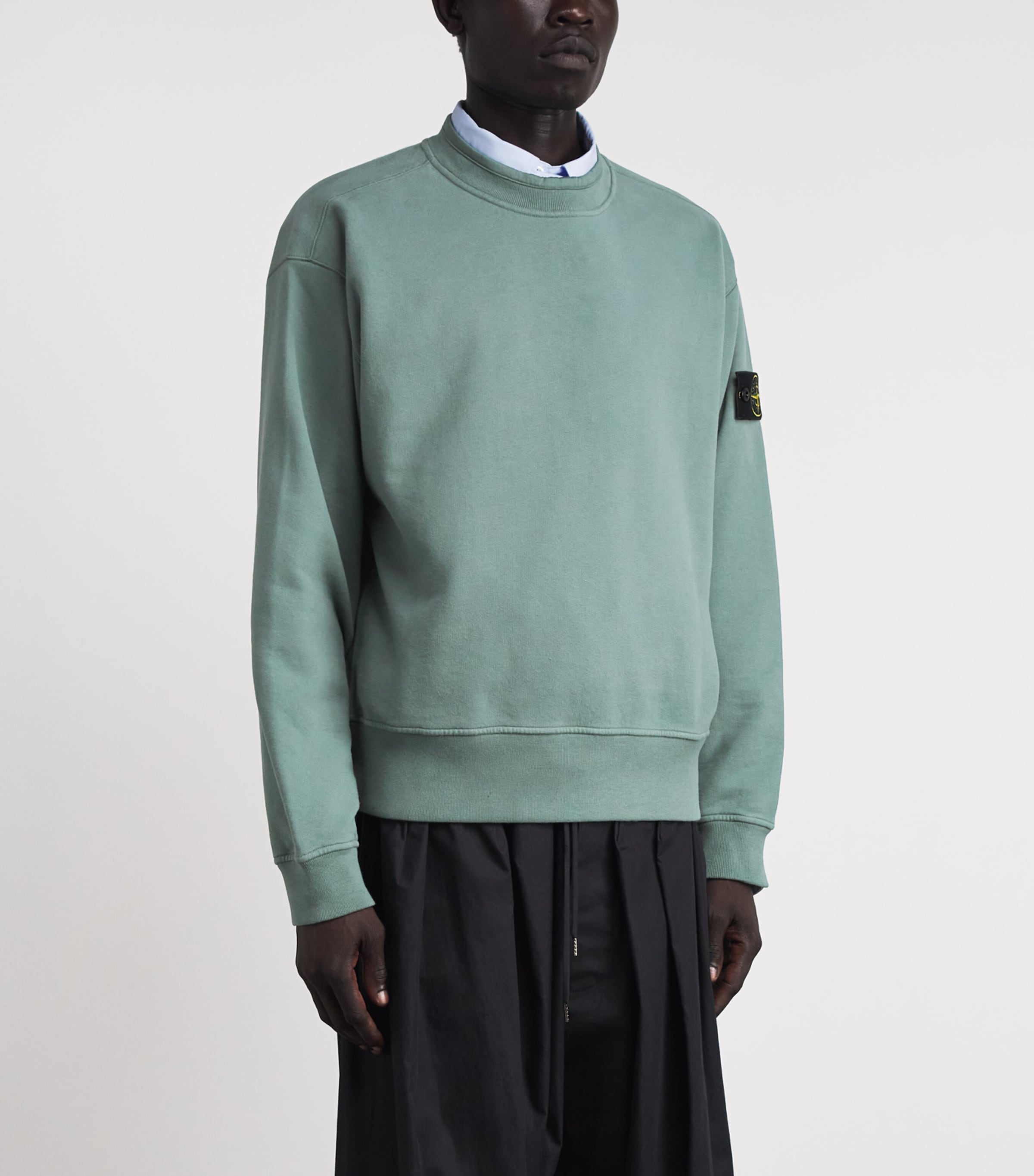 Stone Island Mens Cotton Rib-Knit Compass Sweatshirt Image 4
