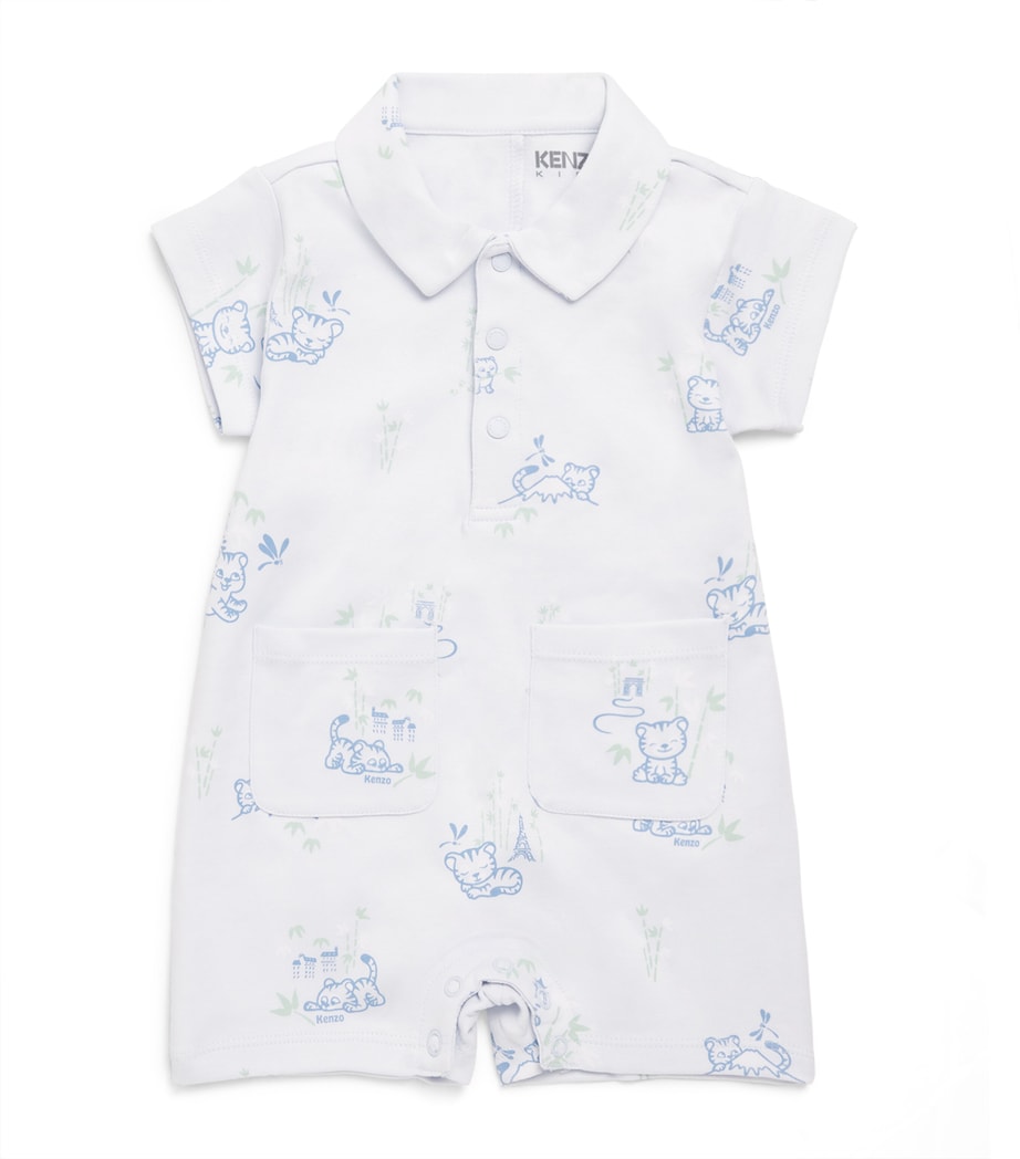 Cotton Printed Playsuit (3-18 Months) 77MPALE BLUE Image 1