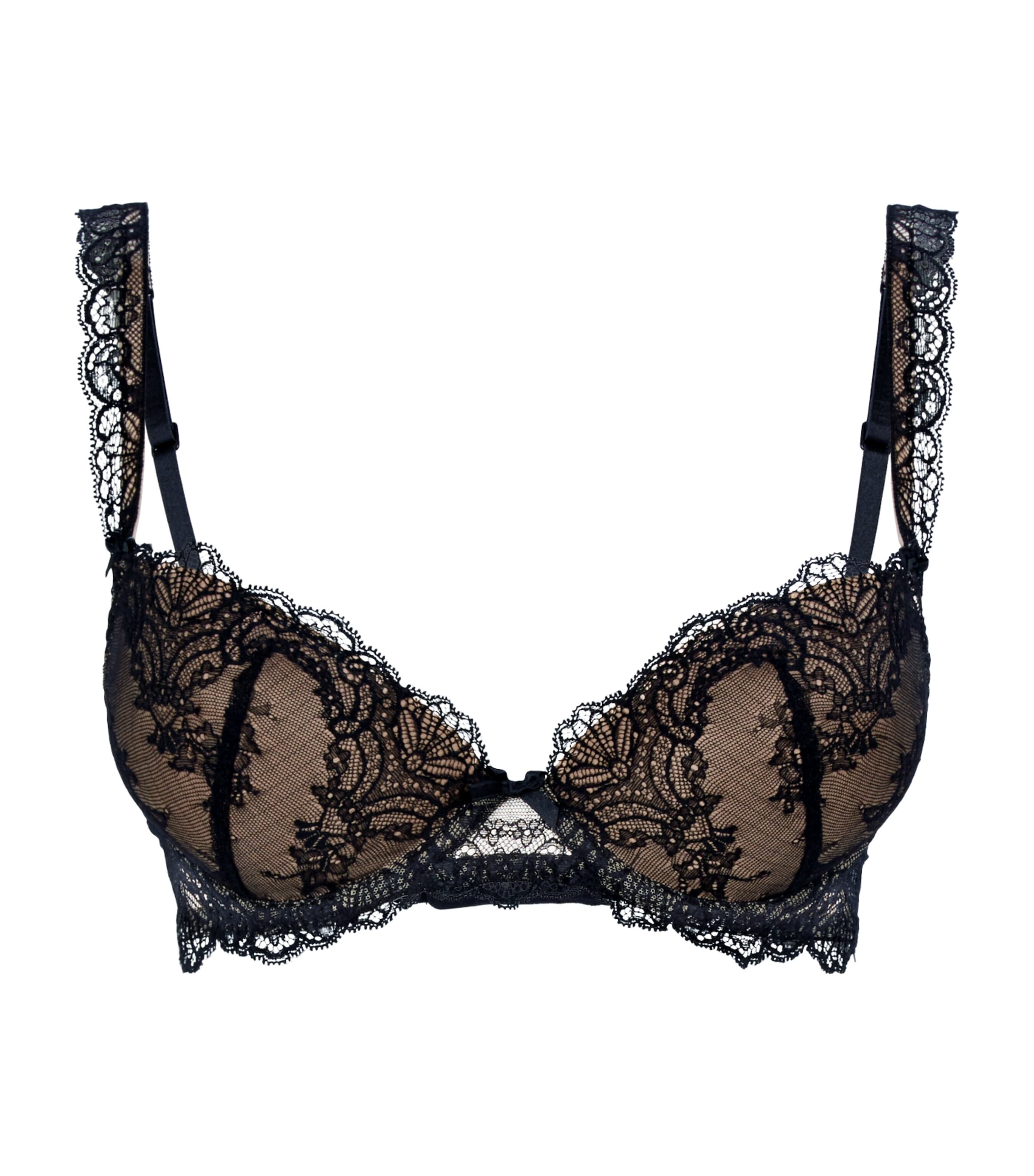 Aubade Danse Moulded Plunge Lace Bra In Black
