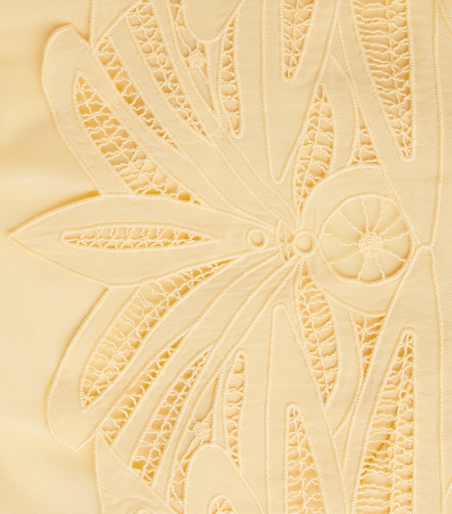 Ulla Johnson Womens Silk Embroidered Adonis Blouse Dandelion Image 6