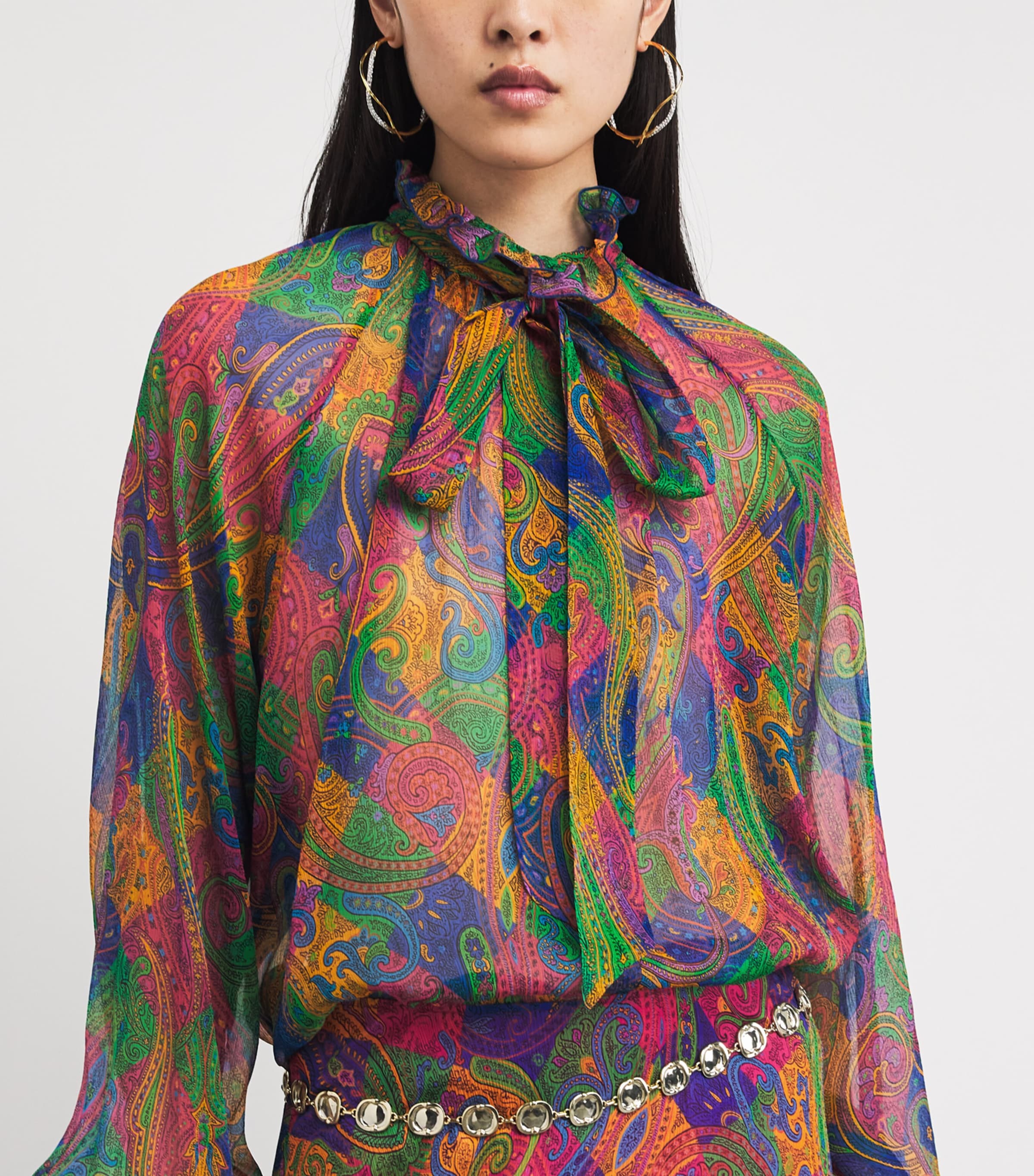 Silk Paisley Blouse X0854 Image 6