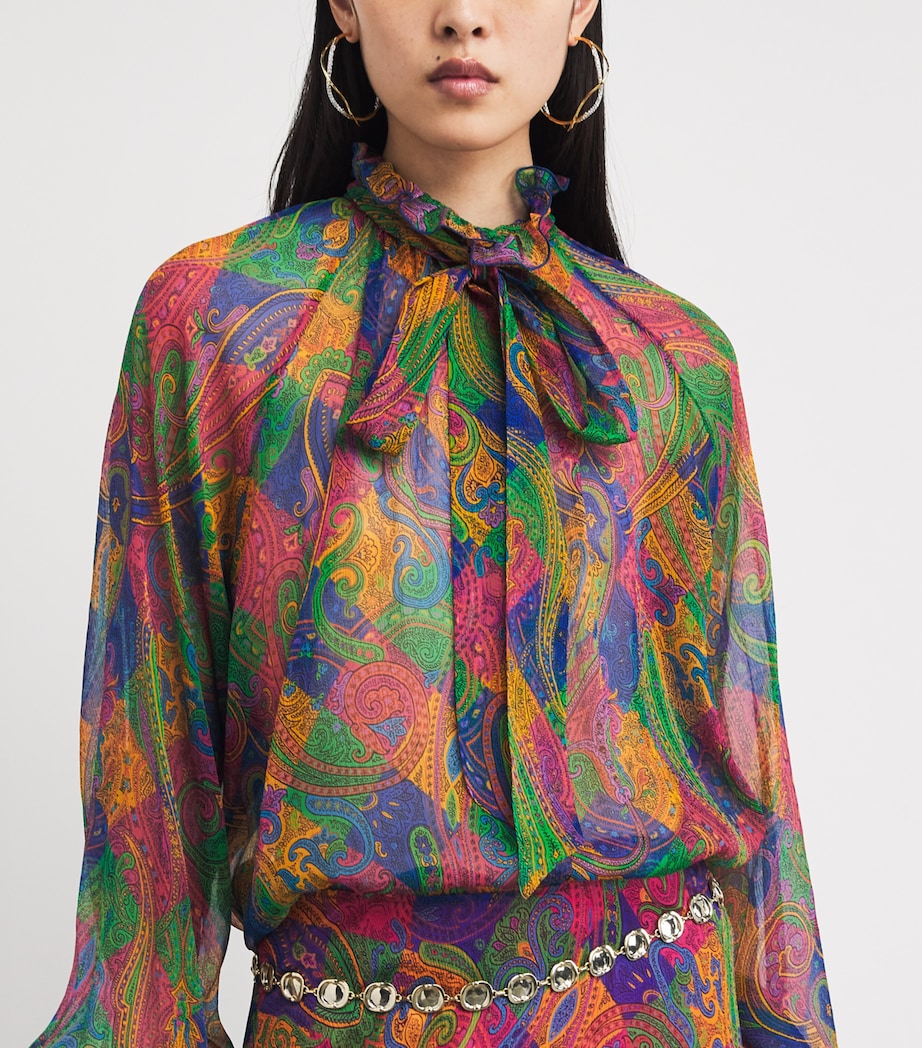 Silk Paisley Blouse X0854 Image 6