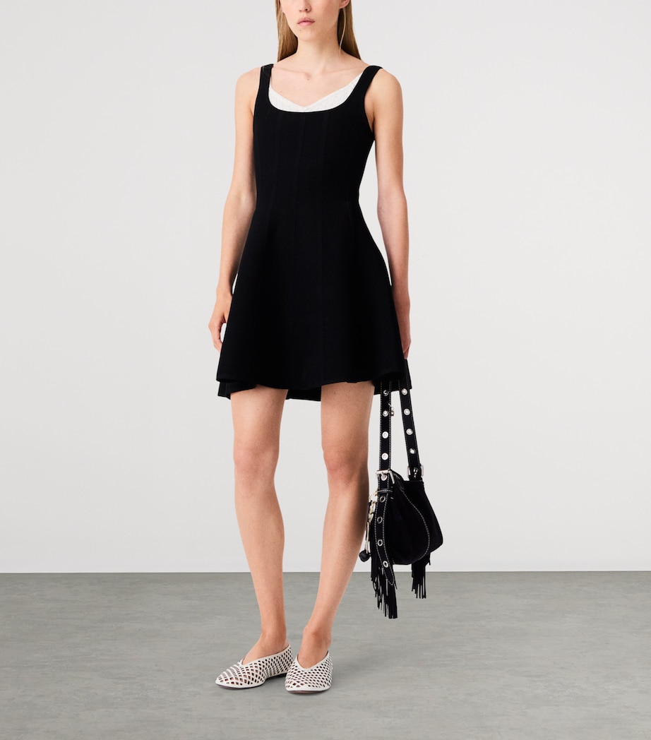 Maje Womens Layered Mini Dress Black Image 2